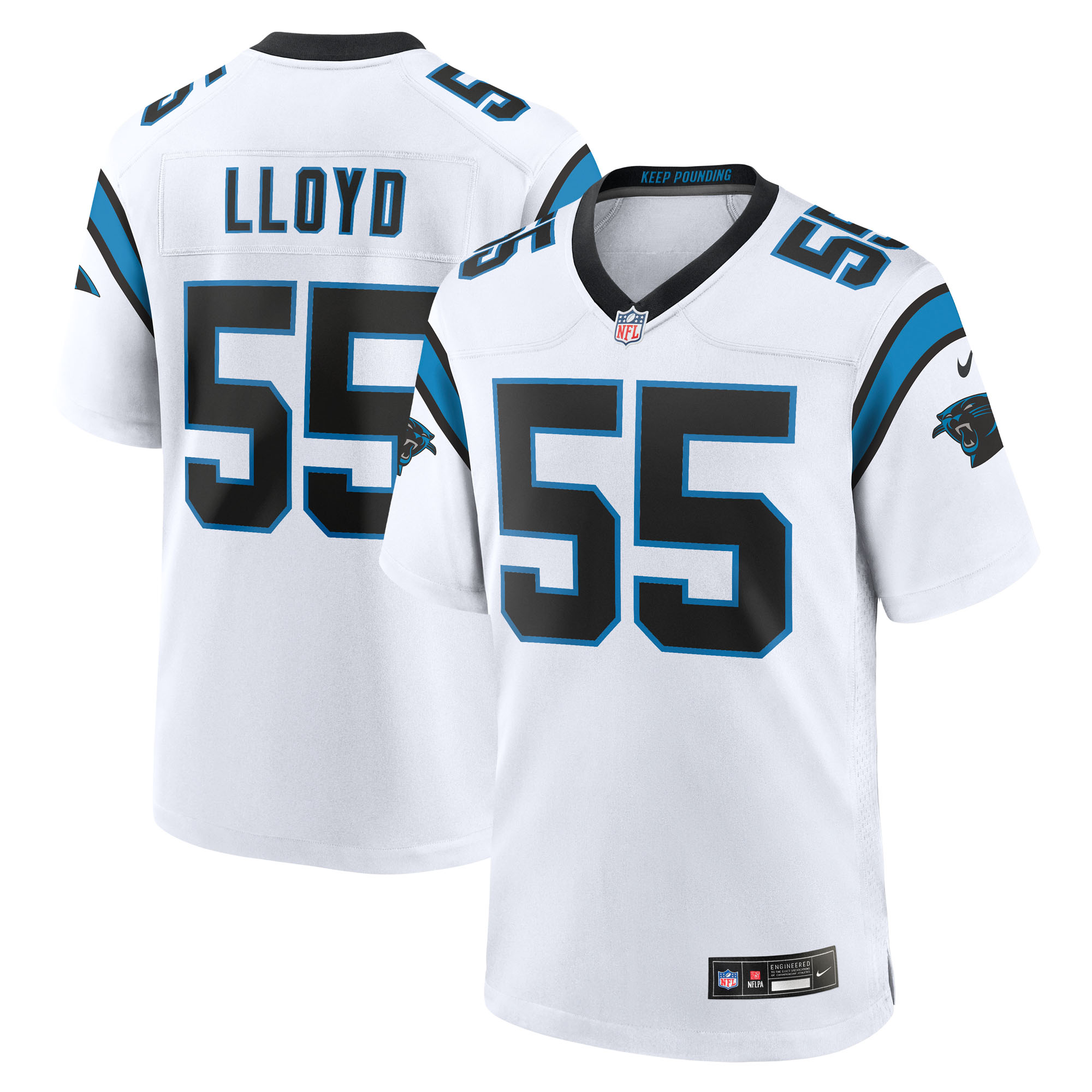 Men's Nike Devin Lloyd White Carolina Panthers Game Jersey