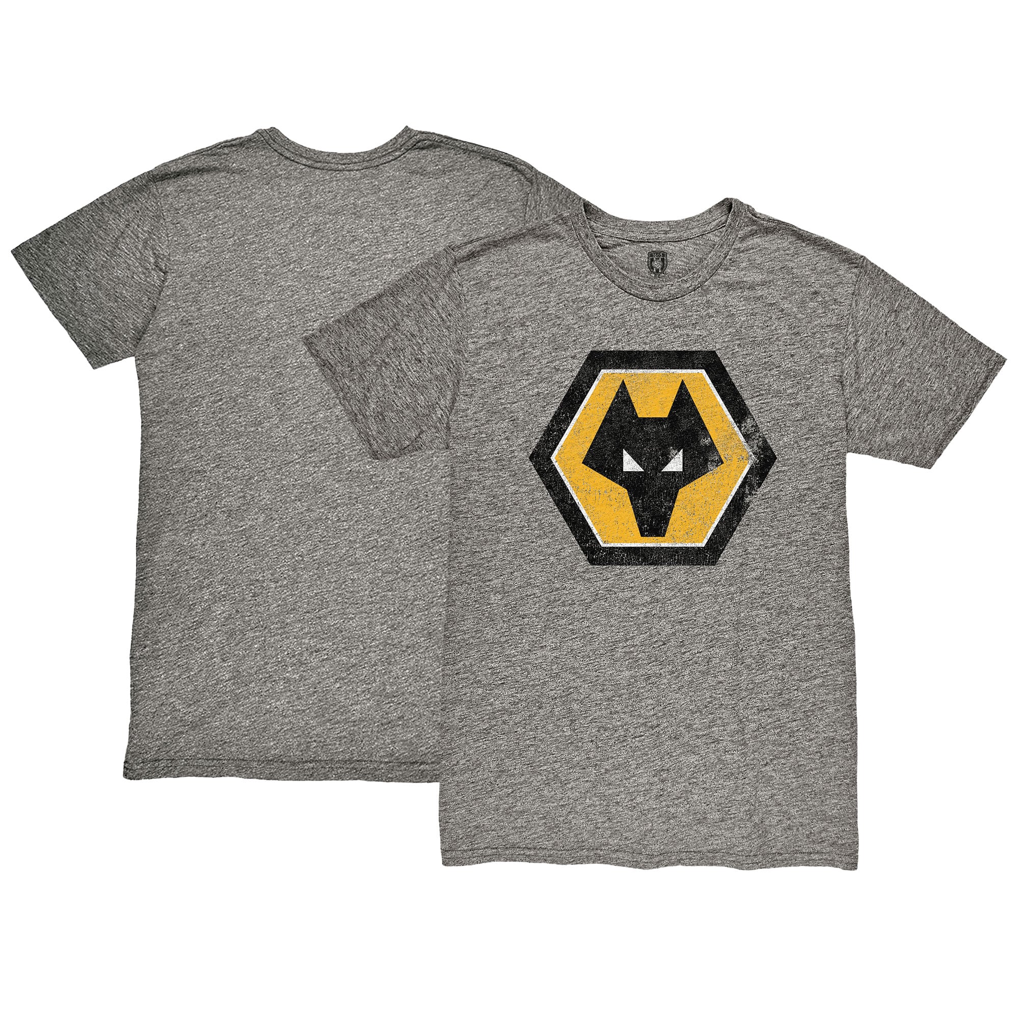Men's 1863FC Heather Gray Wolverhampton Wanderers Color Badge Twisted Tri-Blend Slub T-Shirt