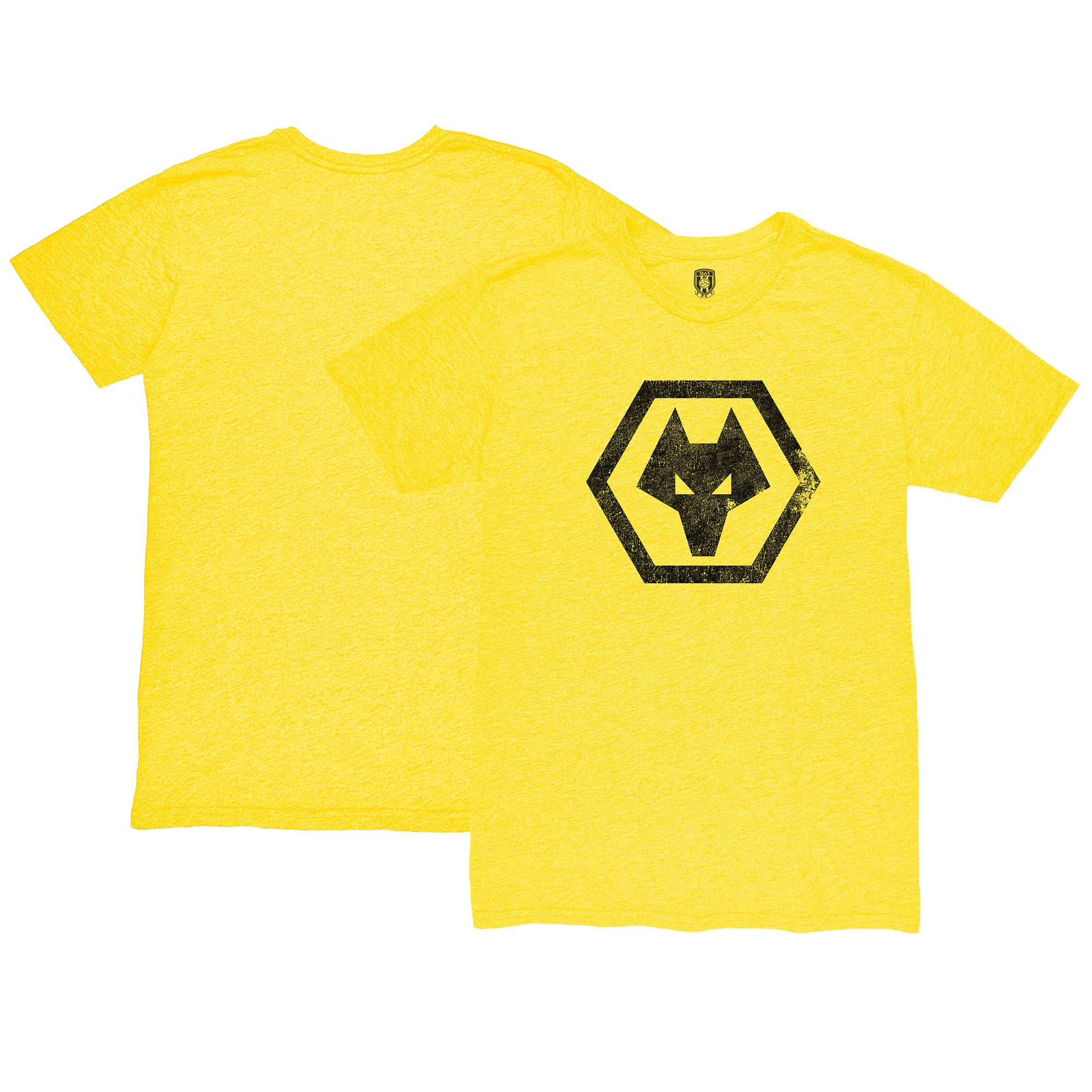 Men's 1863FC Yellow Wolverhampton Wanderers Mono Badge Twisted Tri-Blend Slub T-Shirt