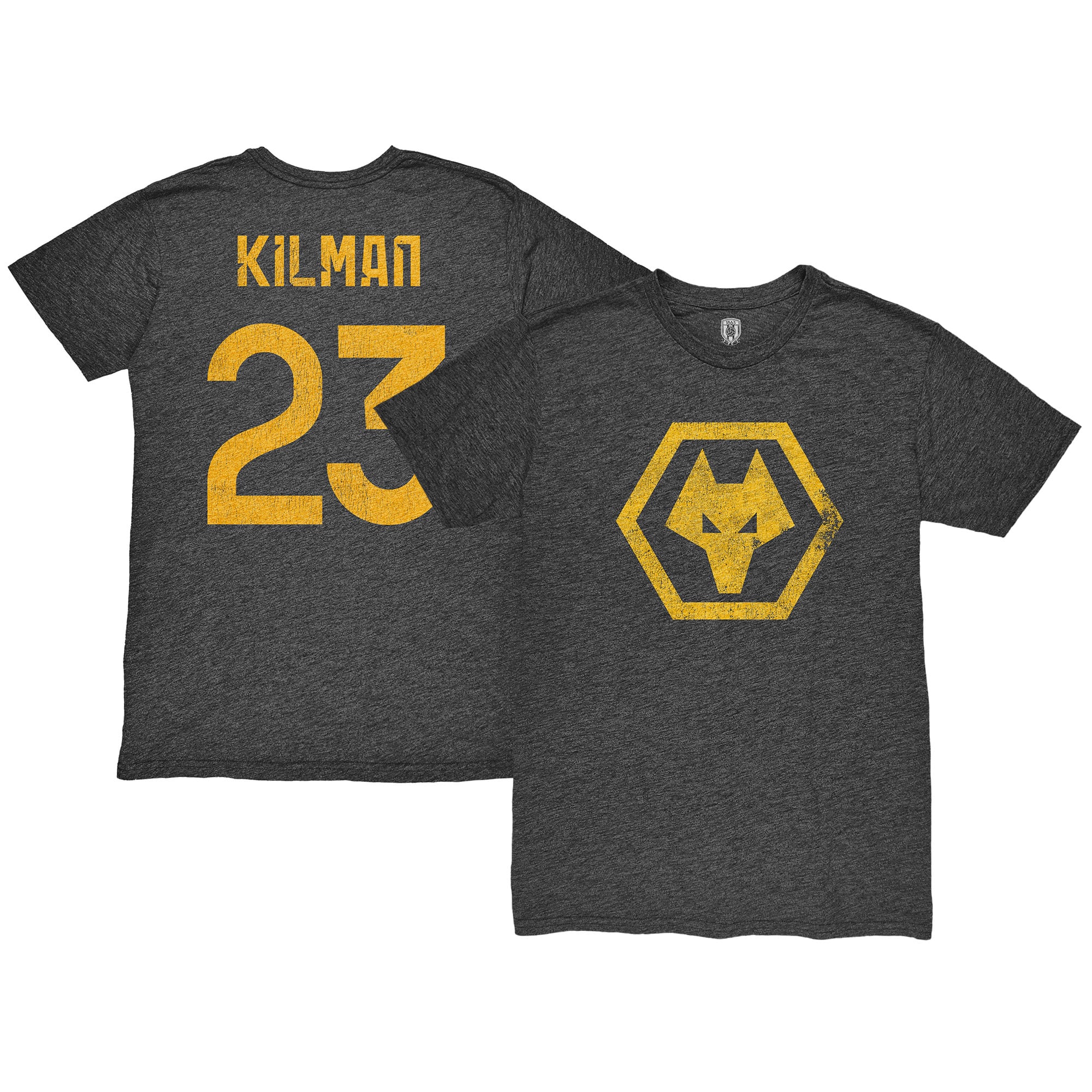 Men's 1863FC Maximilian Kilman Heather Black Wolverhampton Wanderers Player Name & Number Twisted Tri-Blend Slub T-Shirt