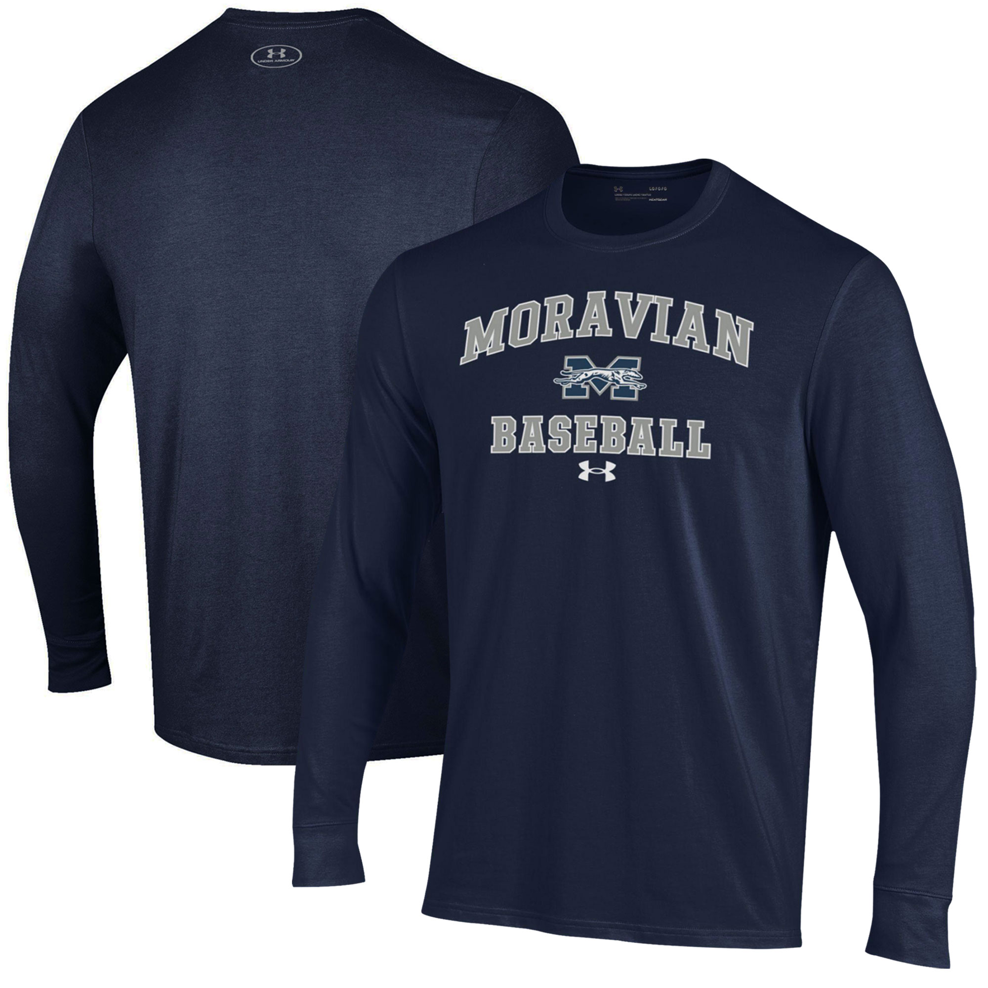 Men’s Under Armour Navy Moravian Greyhounds Baseball Performance Long Sleeve T-Shirt Men’s Under Armour Navy Moravian Greyhounds Baseball Performance Long Sleeve T-Shirt
