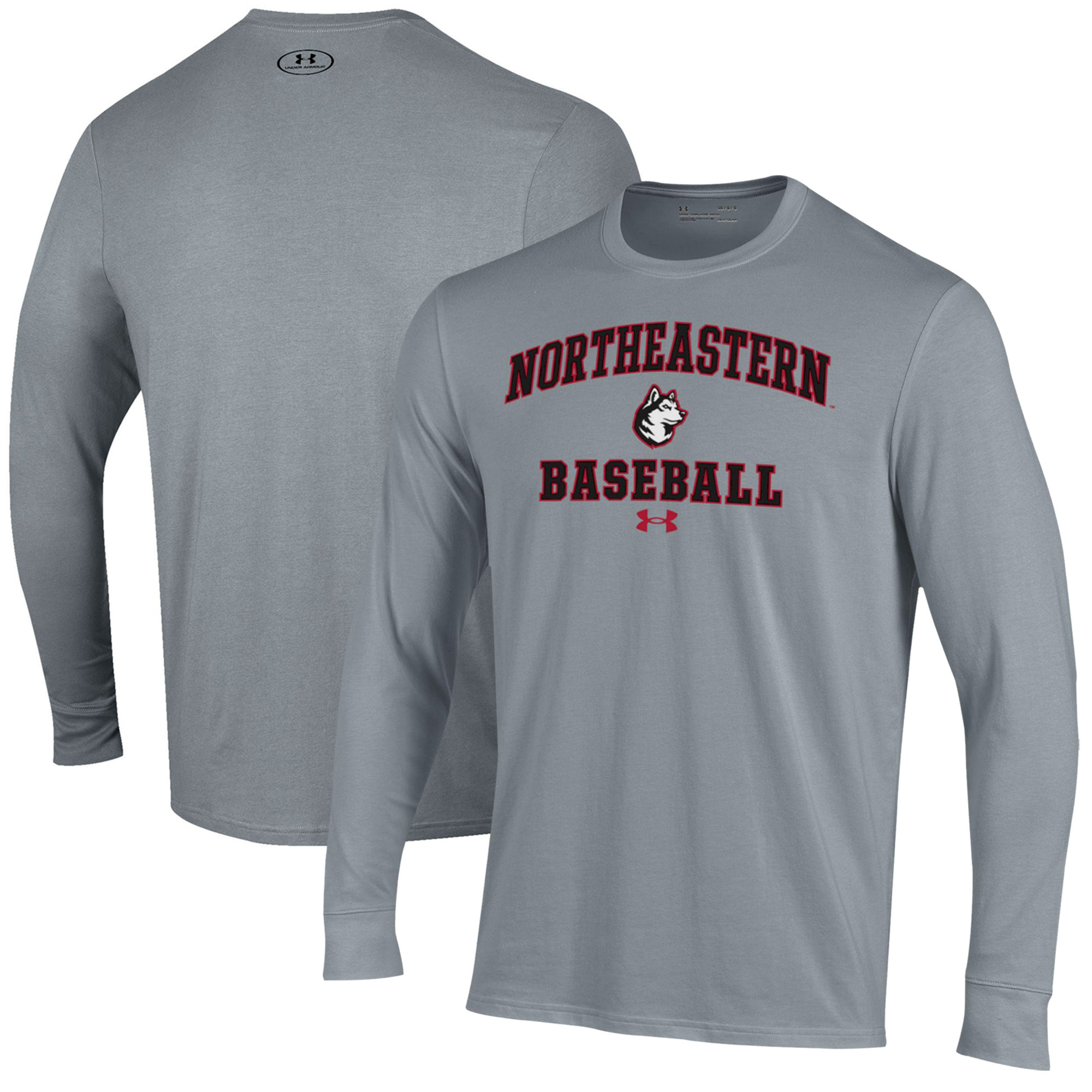 Men’s Under Armour Gray Northeastern Huskies Baseball Performance Long Sleeve T-Shirt Men’s Under Armour Gray Northeastern Huskies Baseball Performance Long Sleeve T-Shirt