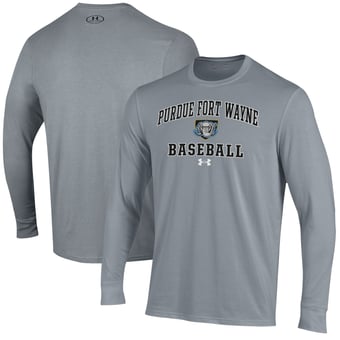 Men's Under Armour  Gray Purdue Fort Wayne Mastodons Baseball Performance Long Sleeve T-Shirt