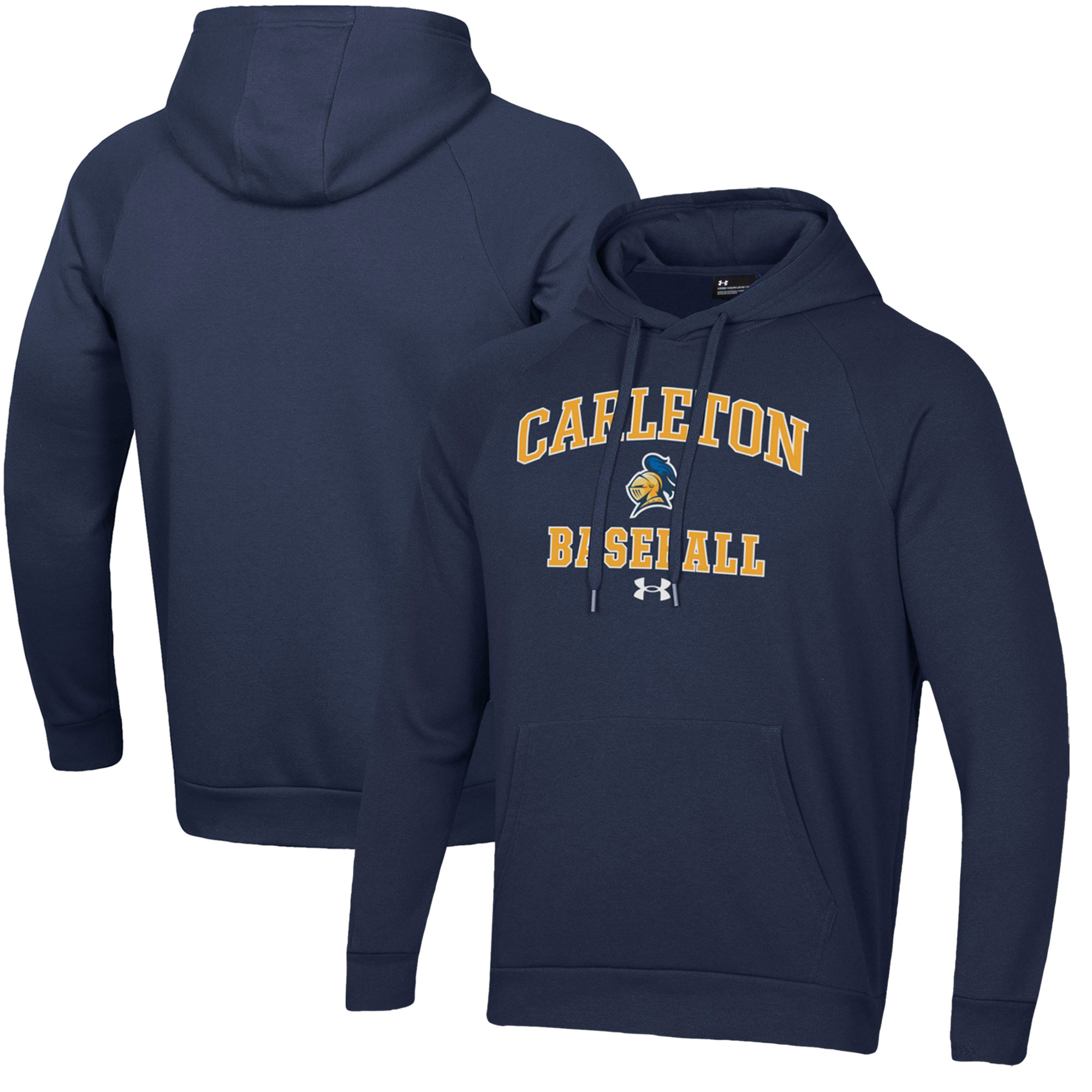 Men's Under Armour  Navy Carleton Knights All Day Arch Fleece Baseball Raglan Pullover Hoodie