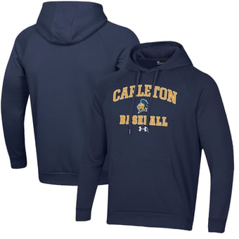 Men's Under Armour  Navy Carleton Knights All Day Arch Fleece Baseball Raglan Pullover Hoodie