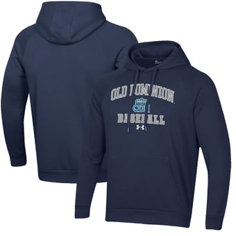 Men's Under Armour  Navy Old Dominion Monarchs All Day Arch Fleece Baseball Raglan Pullover Hoodie