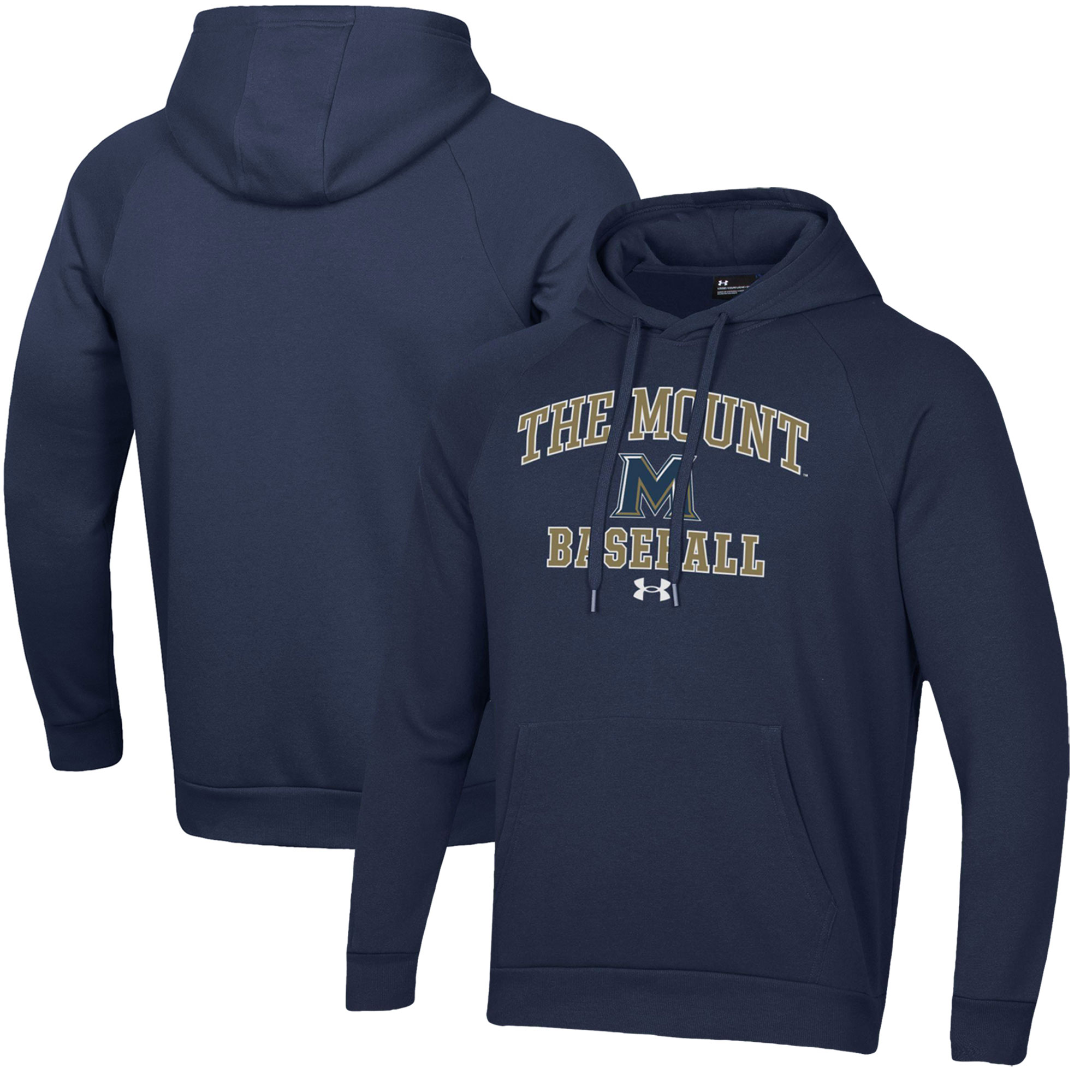 Men's Under Armour  Navy Mount St. Mary's Mountaineers All Day Arch Fleece Baseball Raglan Pullover Hoodie