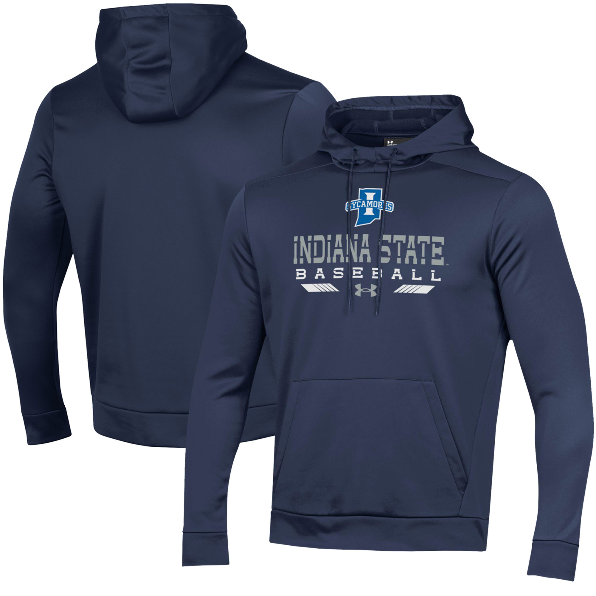 Men's Under Armour  Navy Indiana State Sycamores Baseball Pullover Hoodie