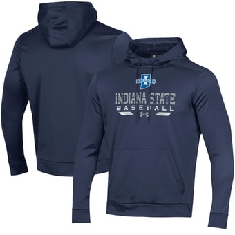 Men's Under Armour  Navy Indiana State Sycamores Baseball Pullover Hoodie