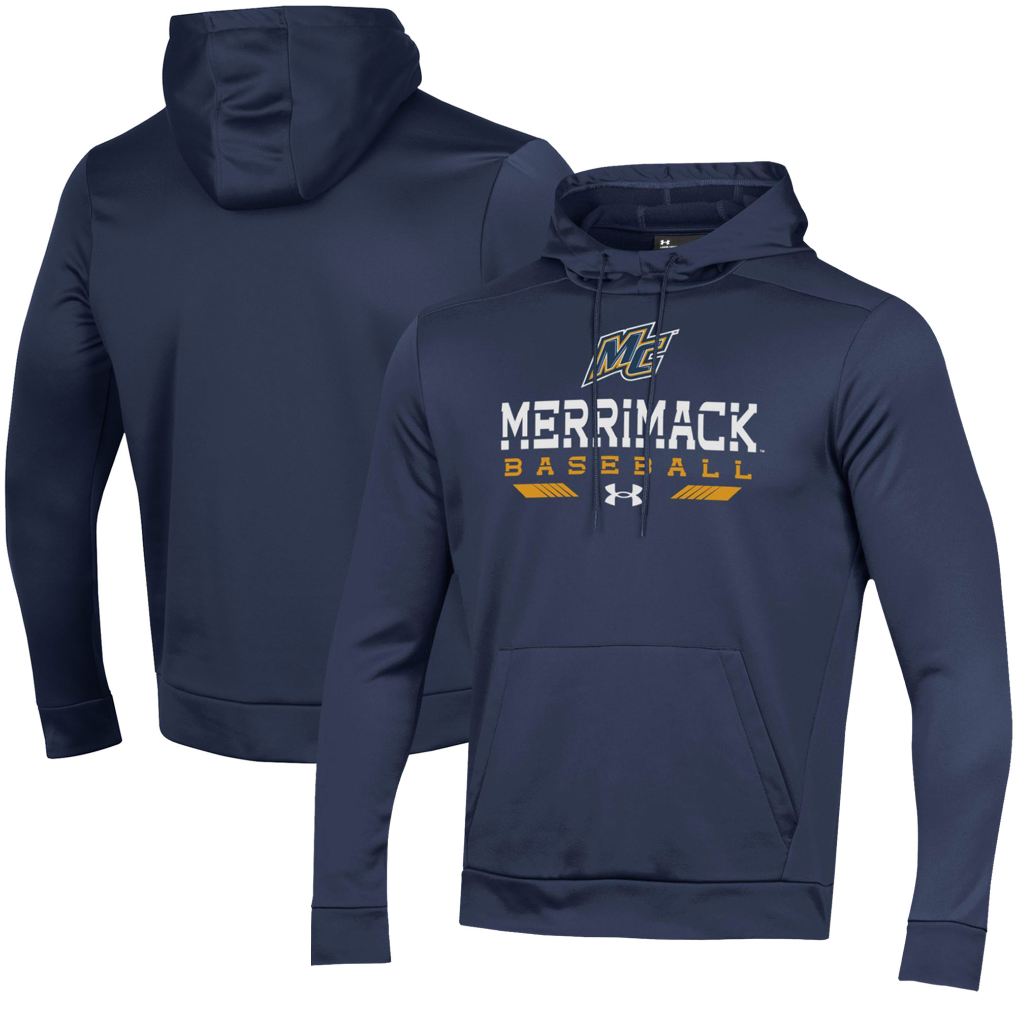 Men's Under Armour  Navy Merrimack College Warriors Baseball Pullover Hoodie