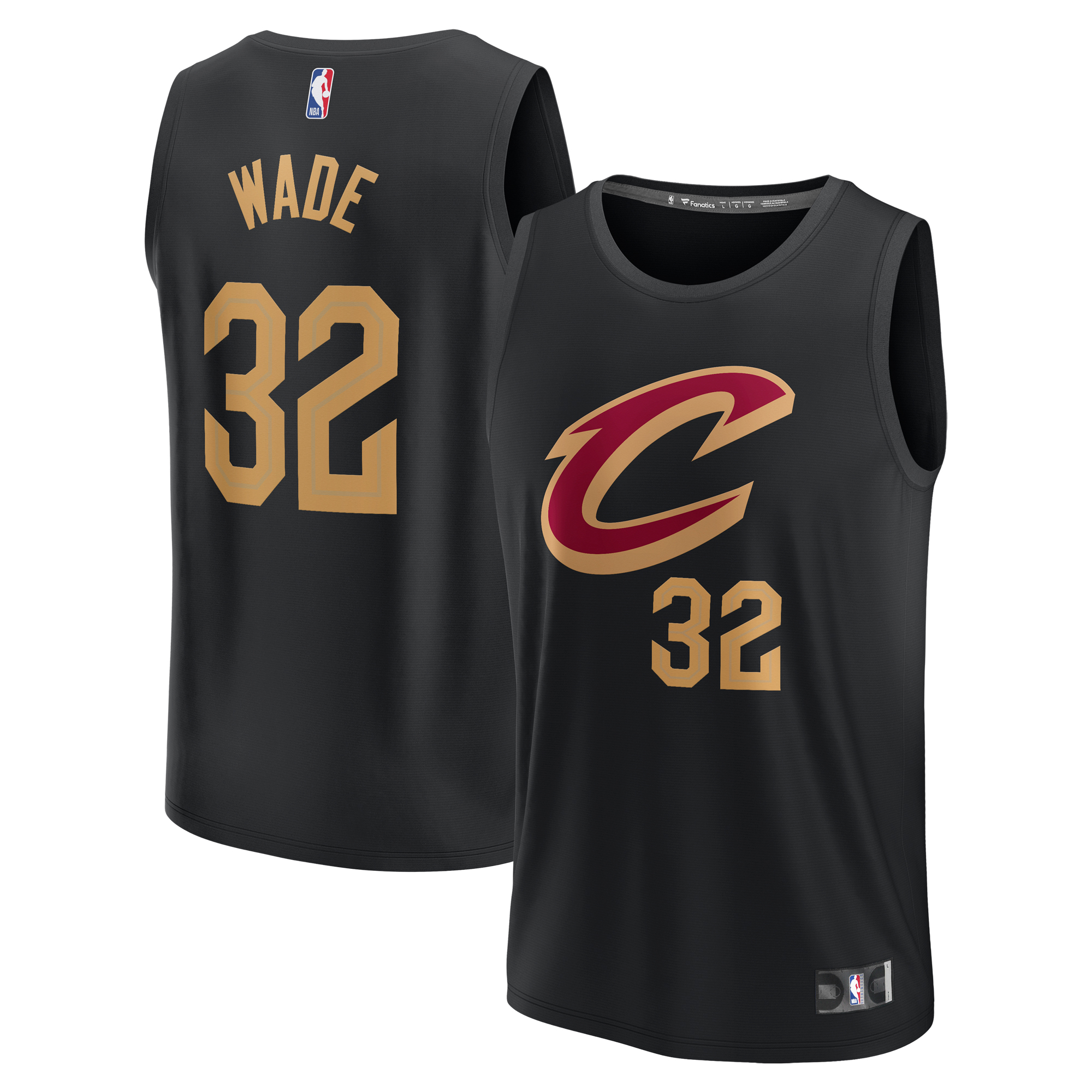 Men's Fanatics Dean Wade Black Cleveland Cavaliers Fast Break Replica Player Jersey - Statement Edition