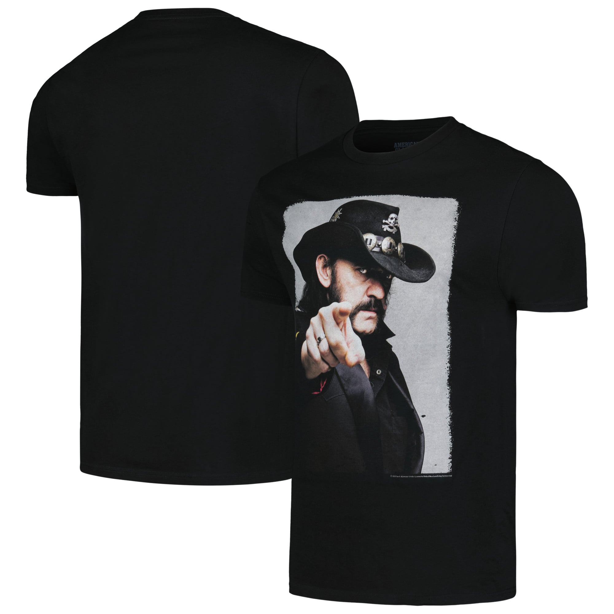 Unisex Black Lemmy Pointing Graphic T-Shirt