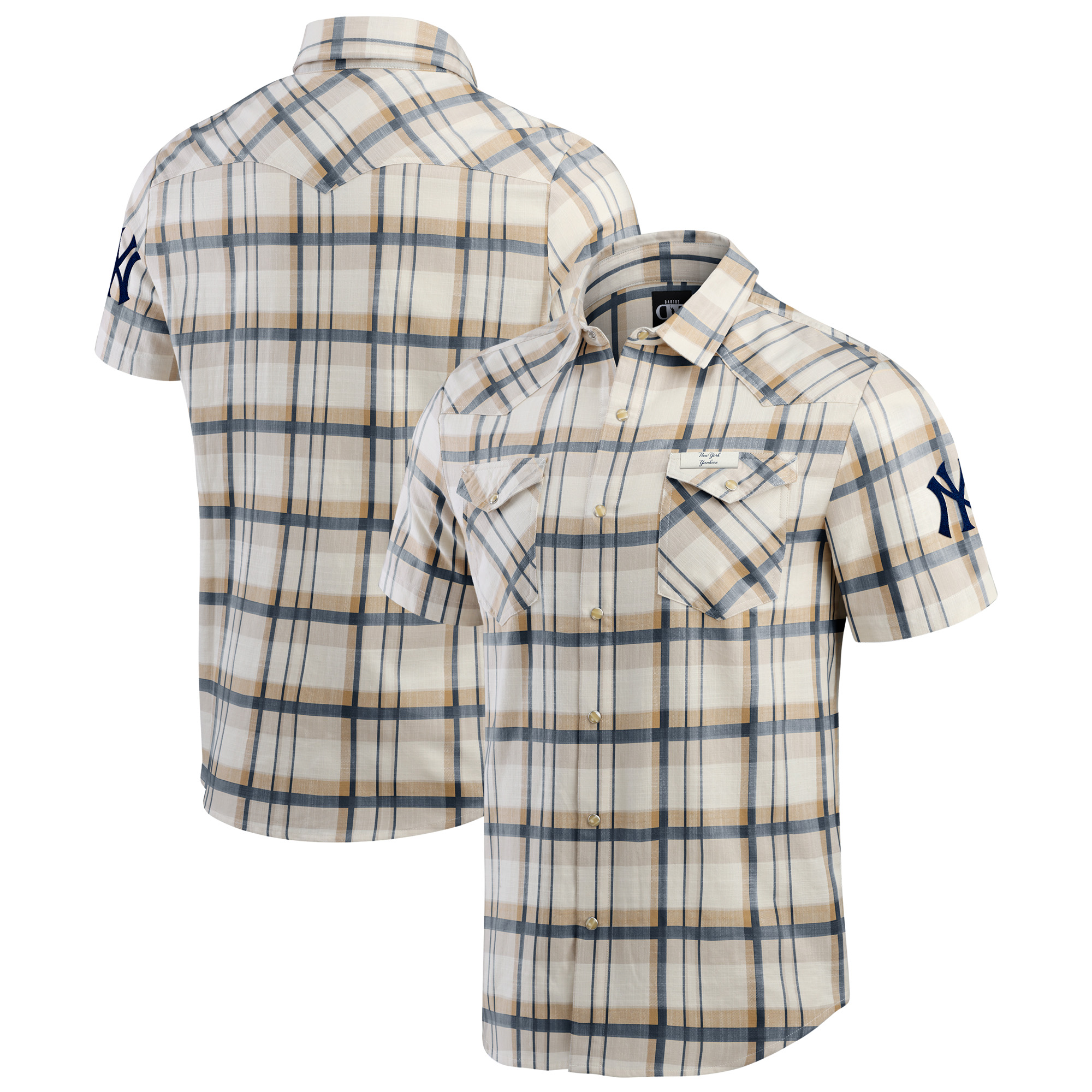 Men’s Darius Rucker Collection by Fanatics Navy New York Yankees Plaid Full-Snap Shirt Men’s Darius Rucker Collection by Fanatics Navy New York Yankees Plaid Full-Snap Shirt