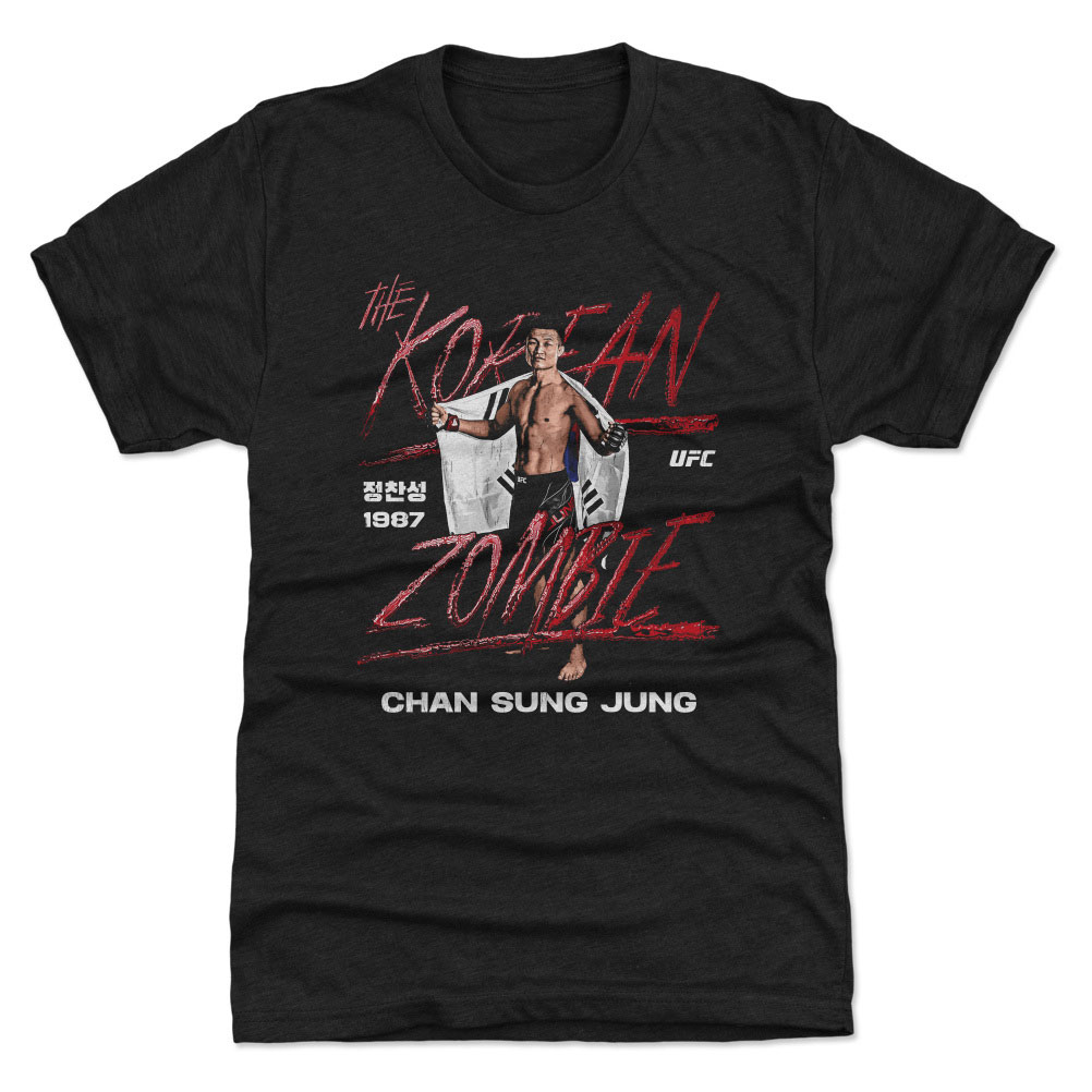 Men’s 500 Level Heather Black Chan Sung Jung “The Korean Zombie” Premium Tri-Blend T-Shirt Men’s 500 Level Heather Black Chan Sung Jung “The Korean Zombie” Premium Tri-Blend T-Shirt
