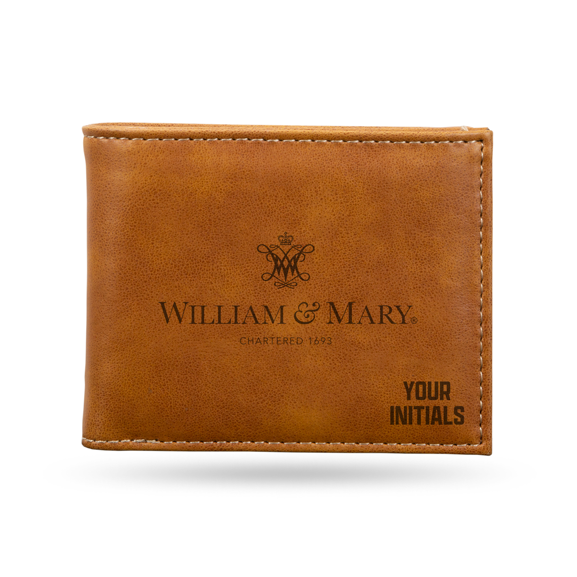 Brown William & Mary Tribe Personalized Billfold Wallet Brown William & Mary Tribe Personalized Billfold Wallet
