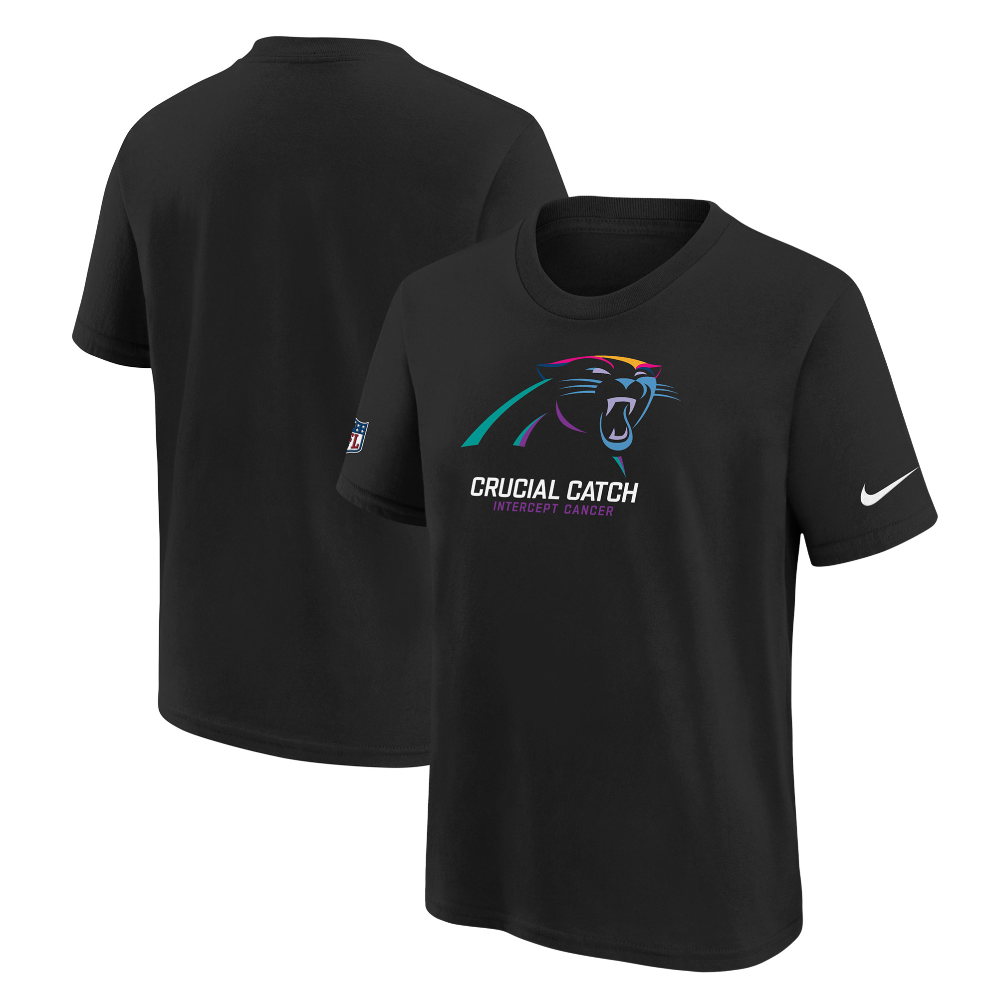 Youth Nike Black Carolina Panthers 2024 NFL Crucial Catch T-Shirt