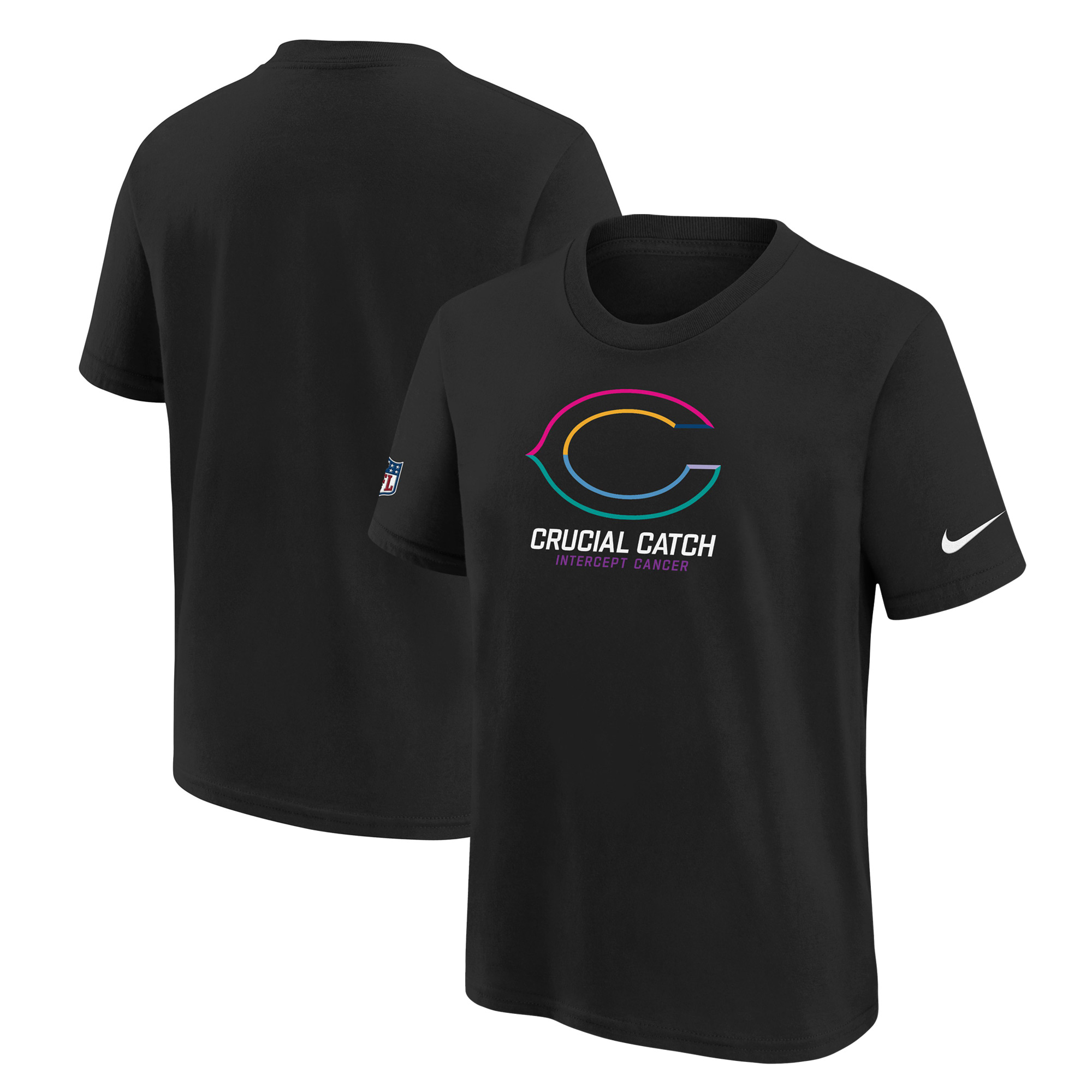 Youth Nike Black Chicago Bears 2024 NFL Crucial Catch T-Shirt