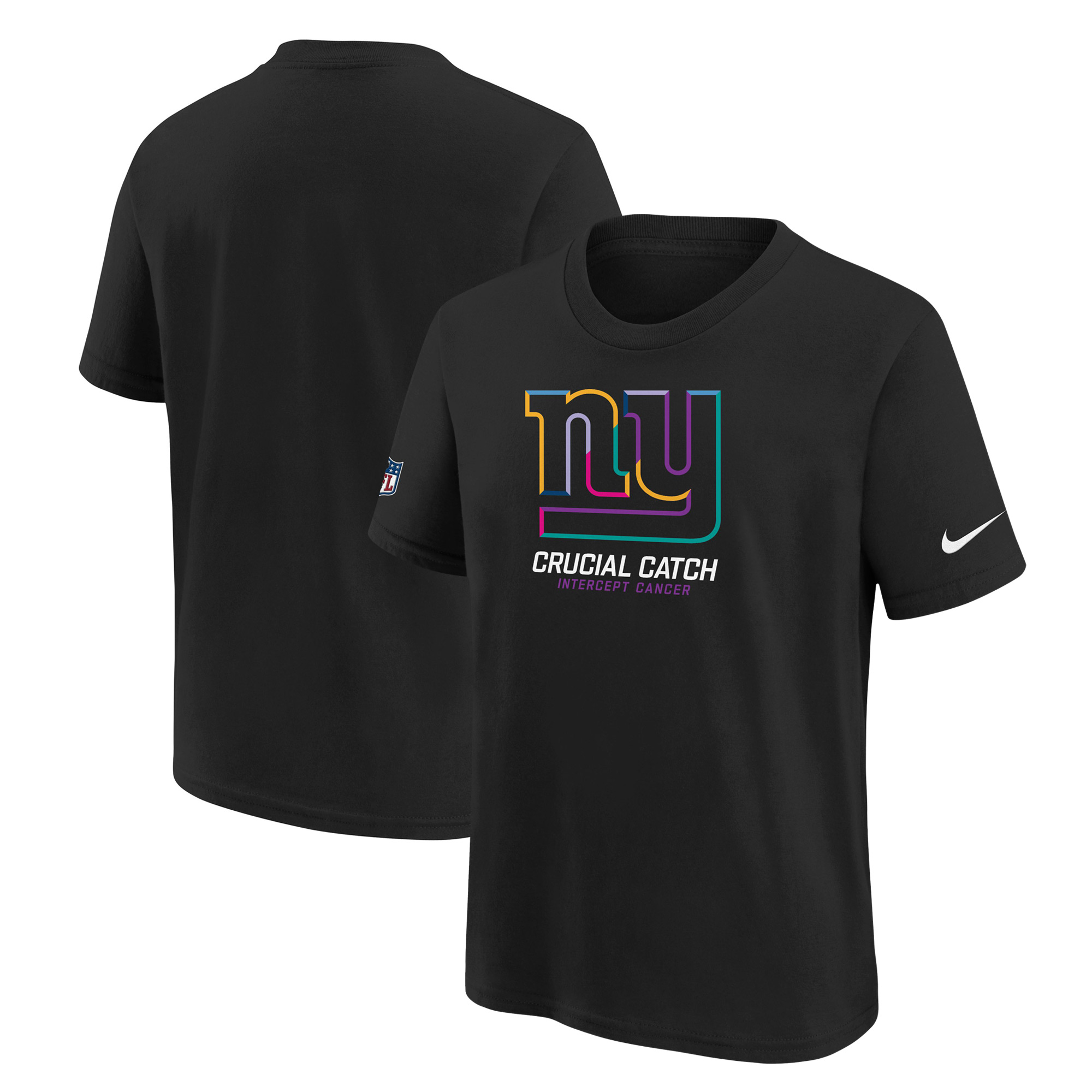 Youth Nike Black New York Giants 2024 NFL Crucial Catch T-Shirt