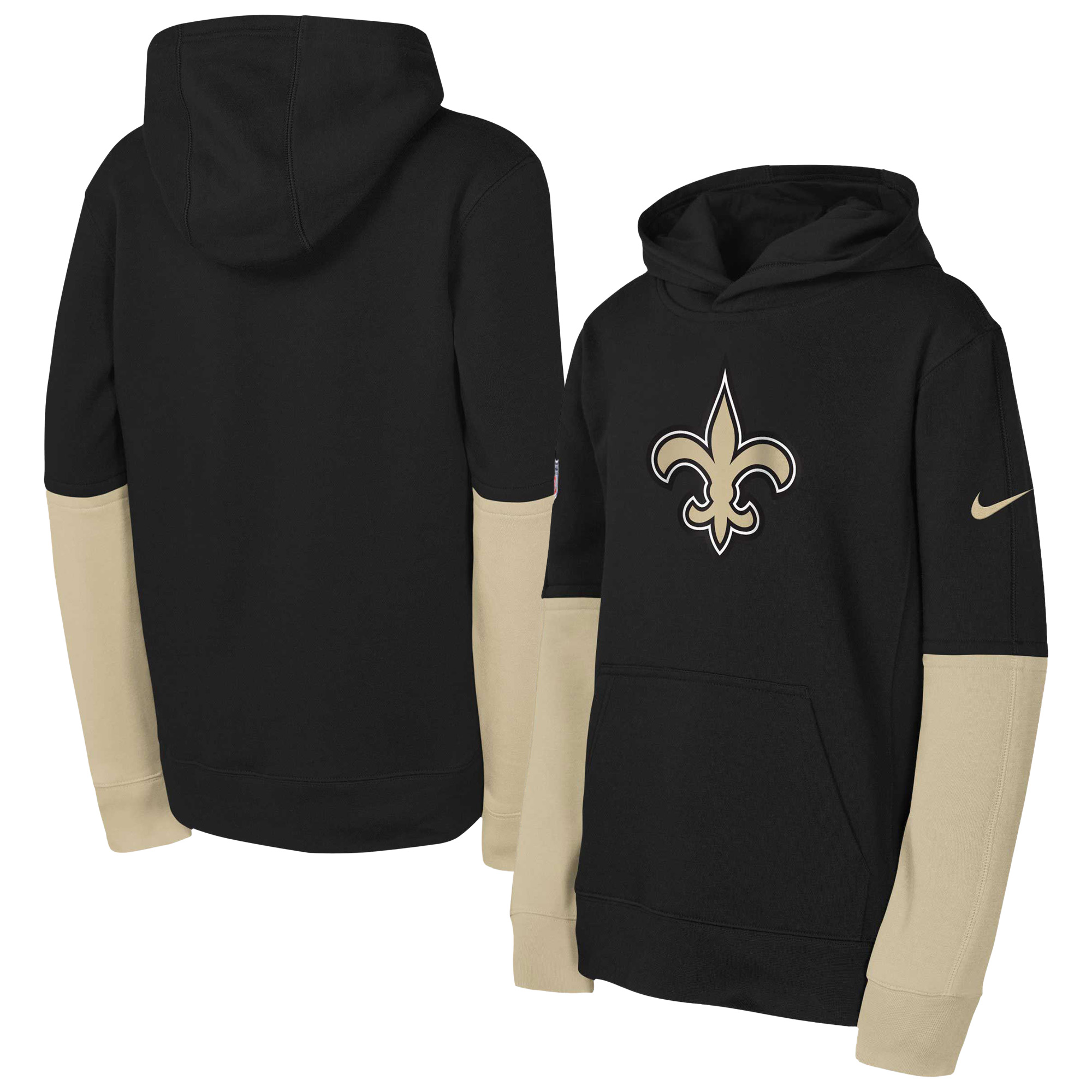 Youth Nike Black New Orleans Saints Club Pullover Hoodie