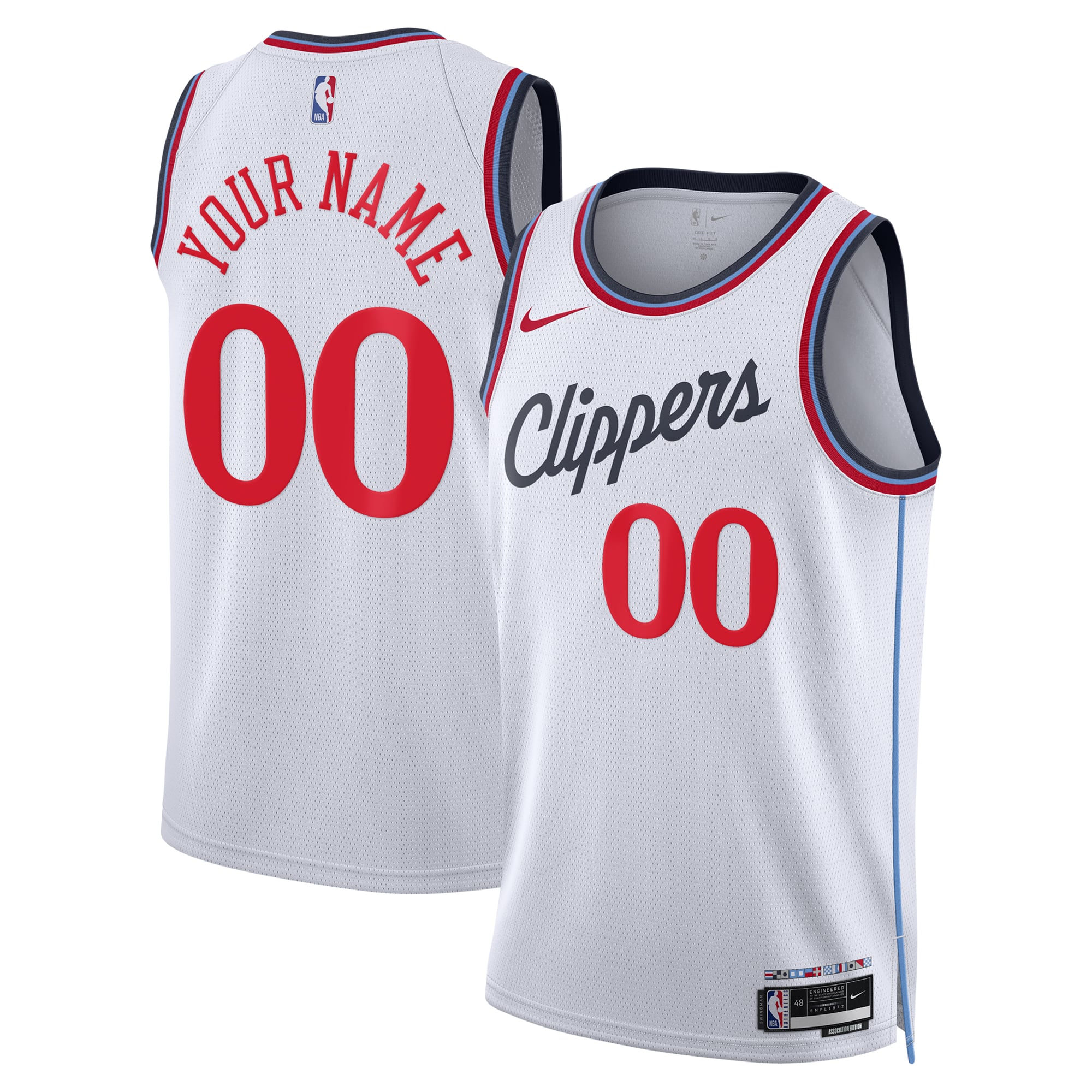 Réplica de camiseta Swingman de la Asociación Nike de Los Angeles Clippers - Personalizada - Unisex
