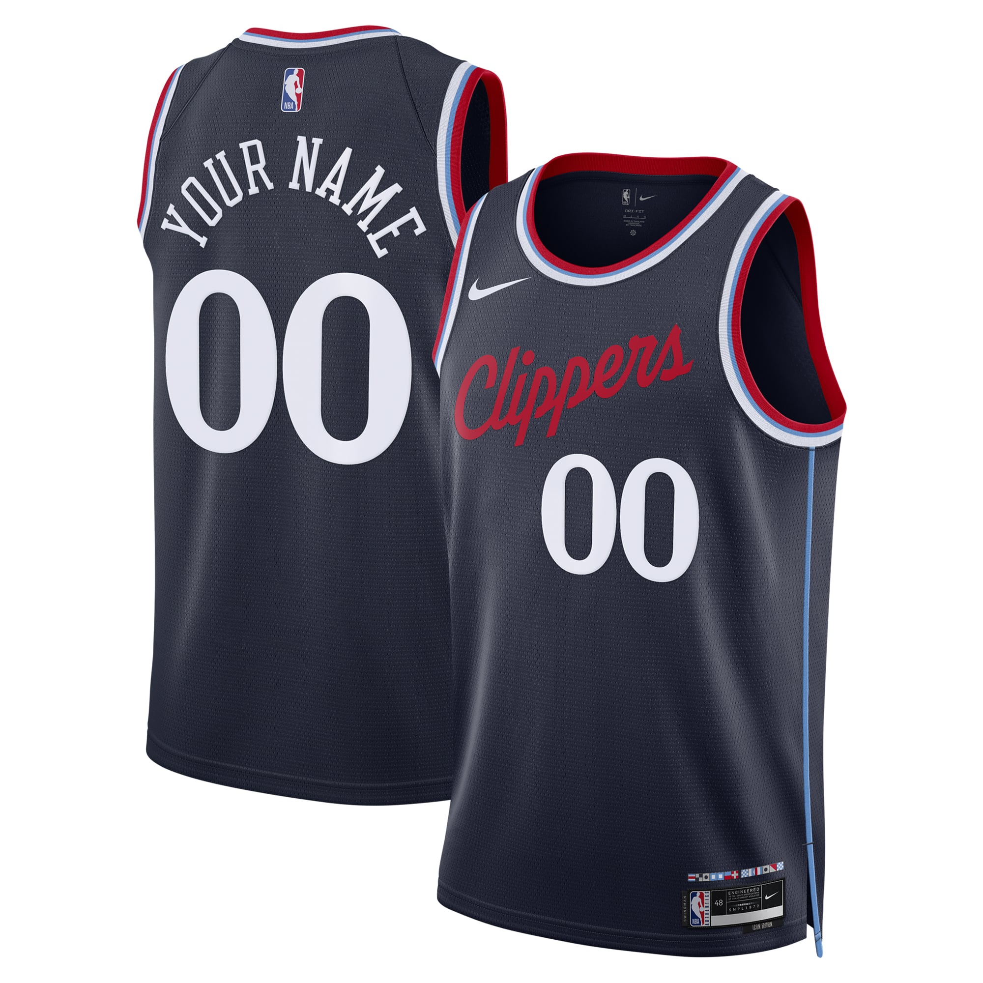 Réplica Nike Icon Swingman de la camiseta de Los Angeles Clippers - Personalizada - Jóvenes