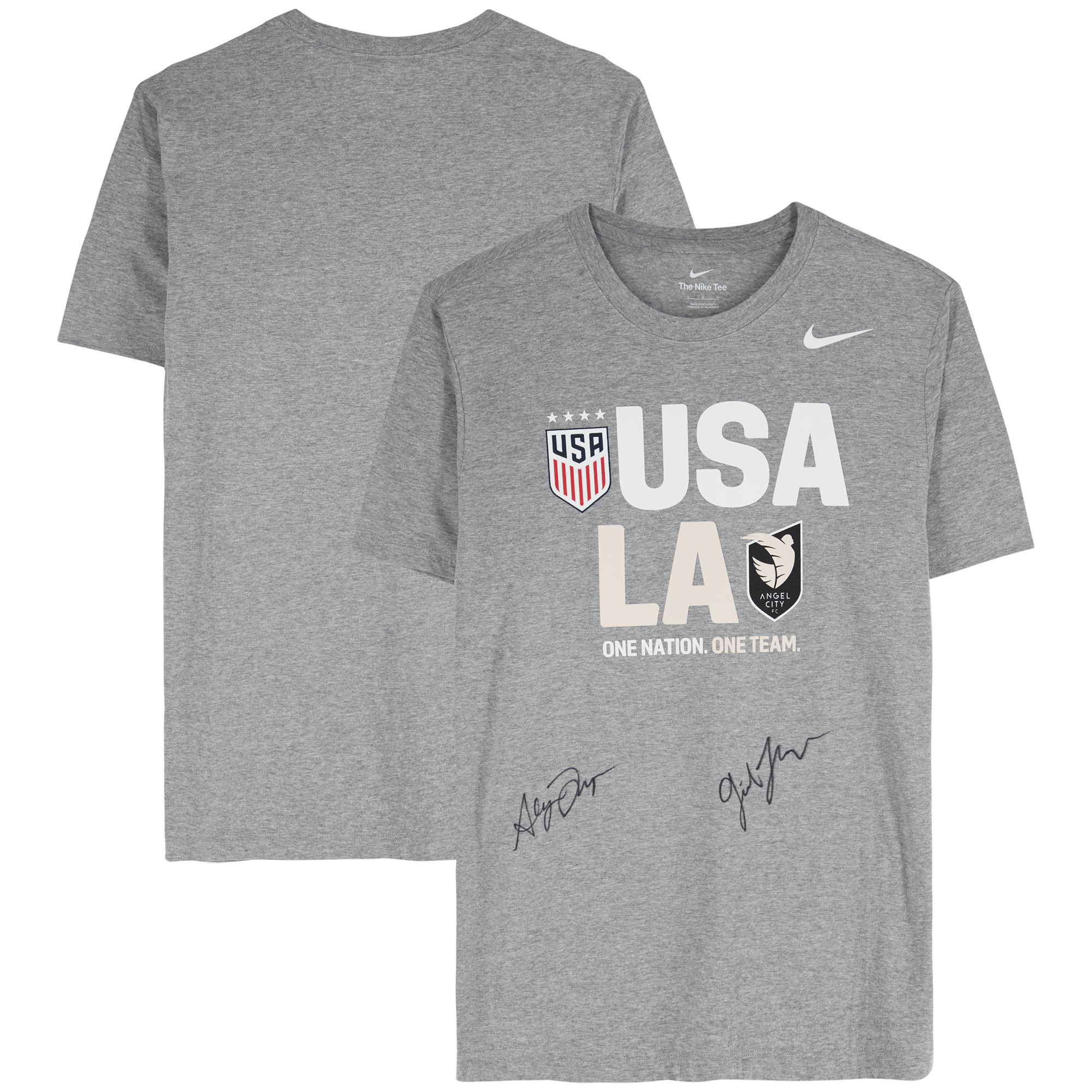 Gisele Thompson & Alyssa Thompson Angel City FC & USWNT Multi-Signed Gray Nike T-Shirt