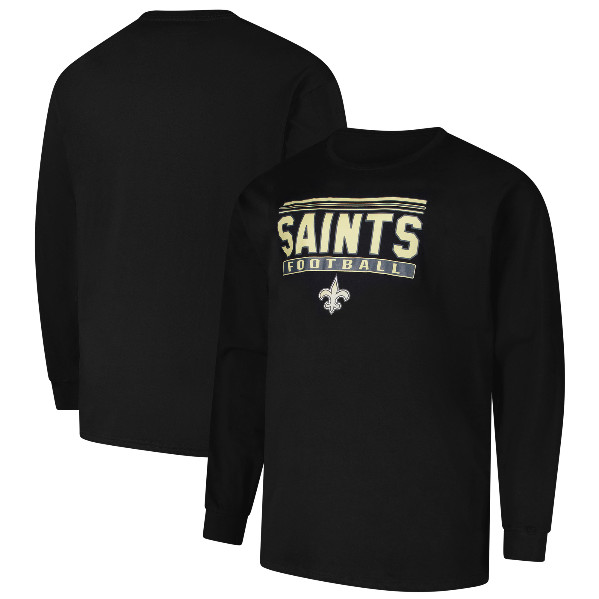 Men's Profile Black New Orleans Saints Big & Tall Pop Long Sleeve T-Shirt