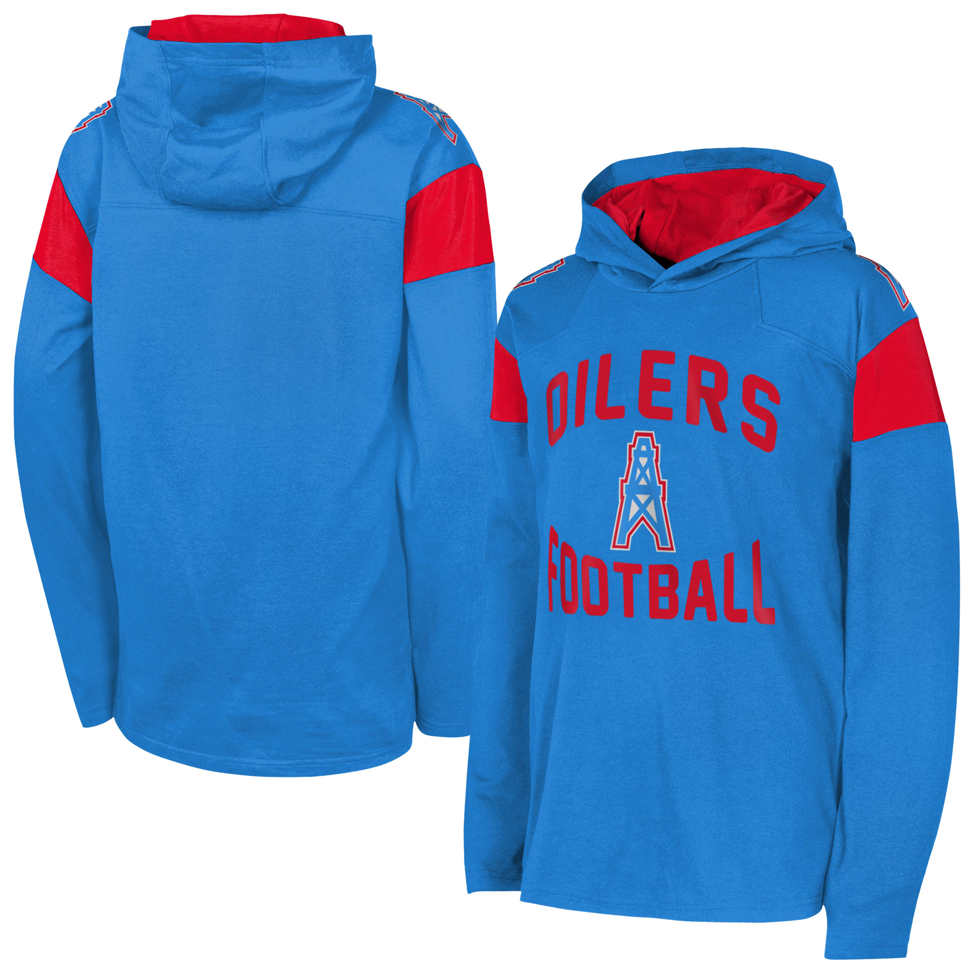 Youth Light Blue Houston Oilers The Champ is Here Retro Long Sleeve Hoodie T-Shirt Youth Light Blue Houston Oilers The Champ is Here Retro Long Sleeve Hoodie T-Shirt