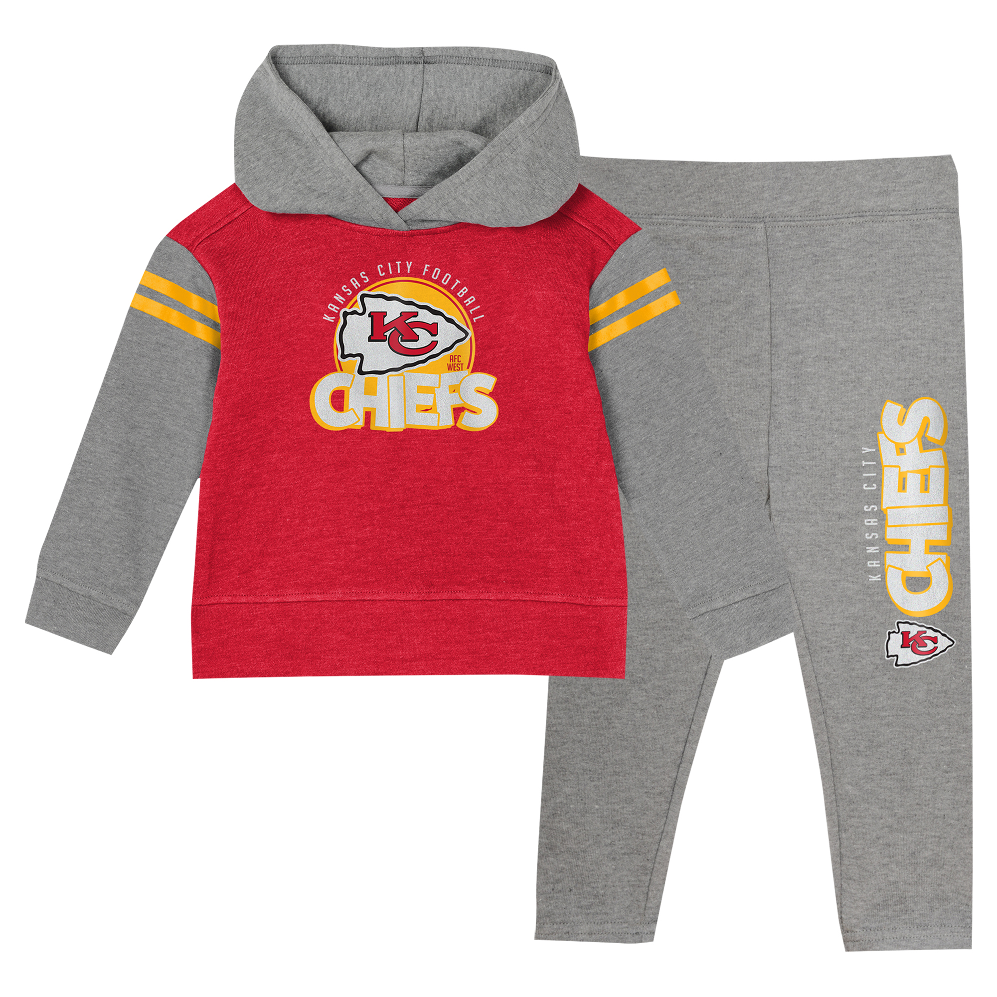 Outerstuff Toddler Kansas City Chiefs Club House Long Sleeve Hoodie Top and Leggings Two-Piece Set