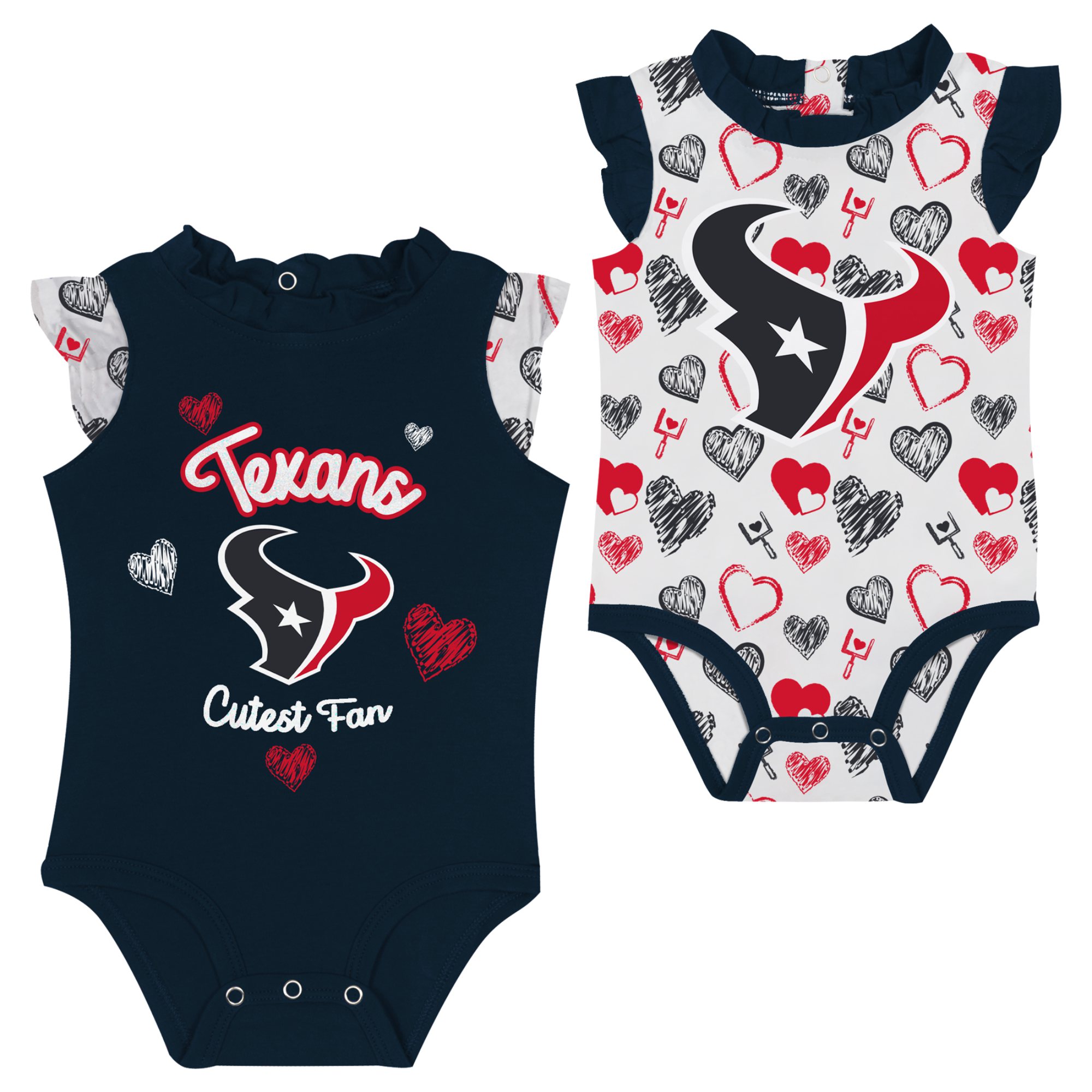 Newborn & Infant Houston Texans Happy Hearts 2-Piece Bodysuit Set