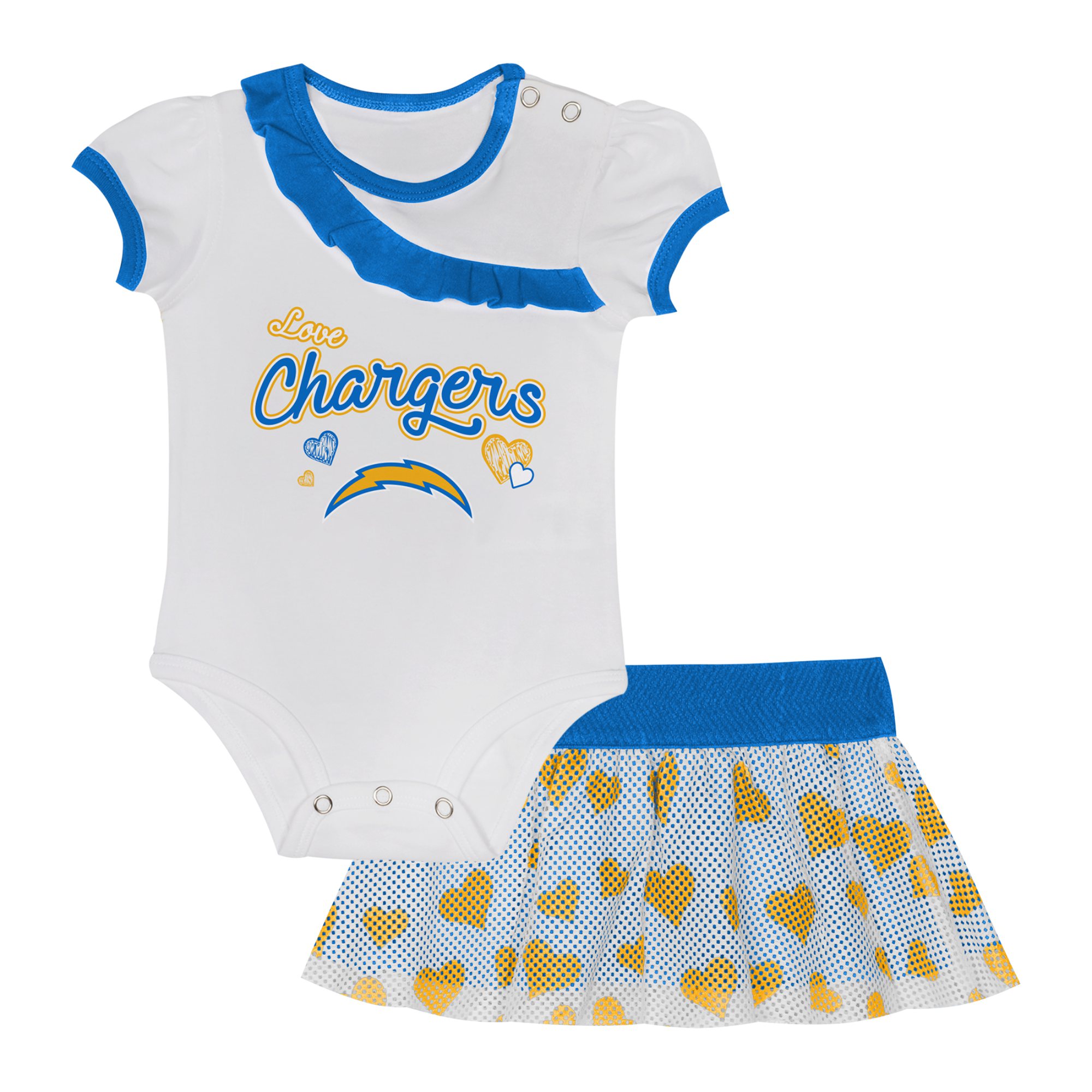 Newborn & Infant Los Angeles Chargers Love My Team Bodysuit & Skirt Set