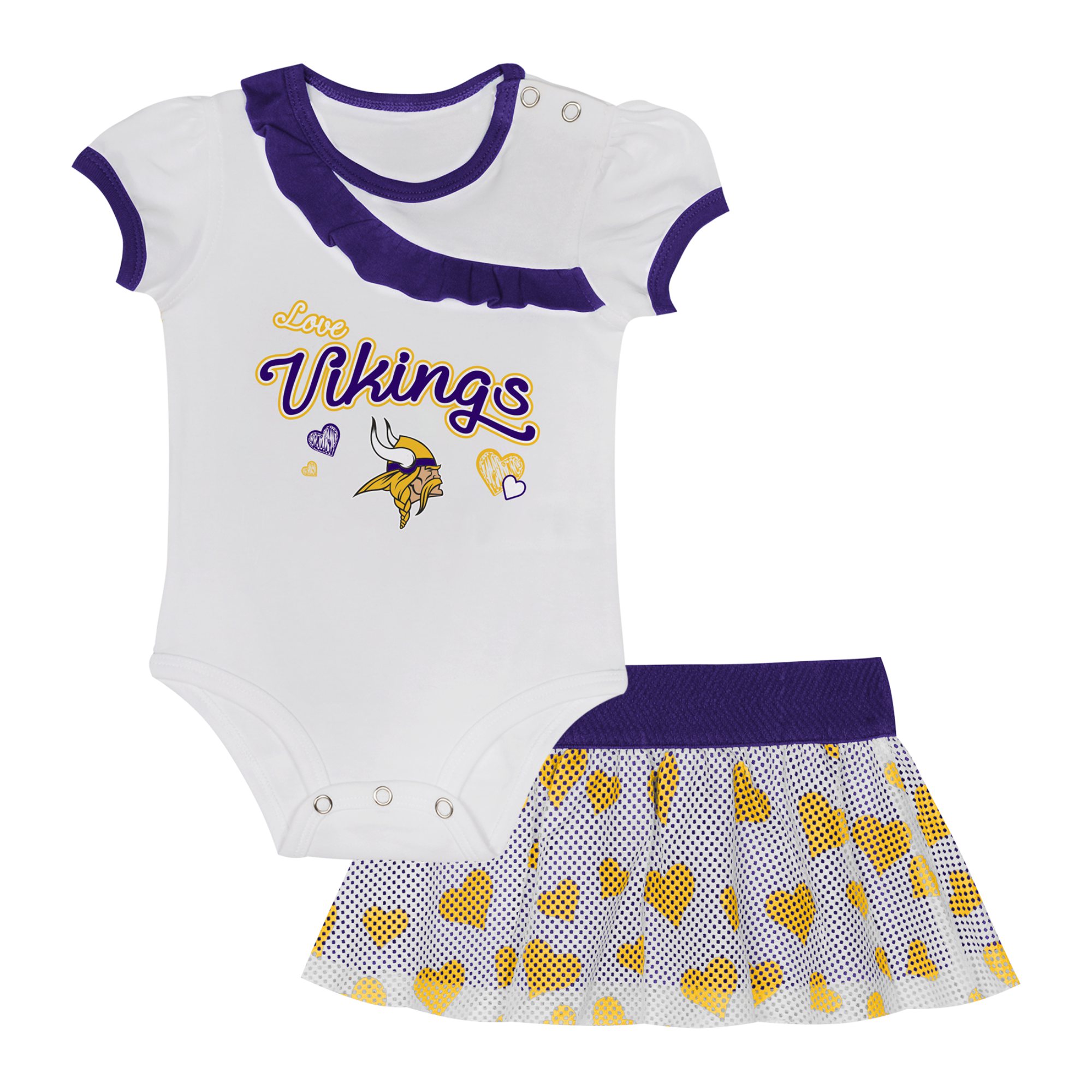 Newborn & Infant Minnesota Vikings Love My Team Bodysuit & Skirt Set