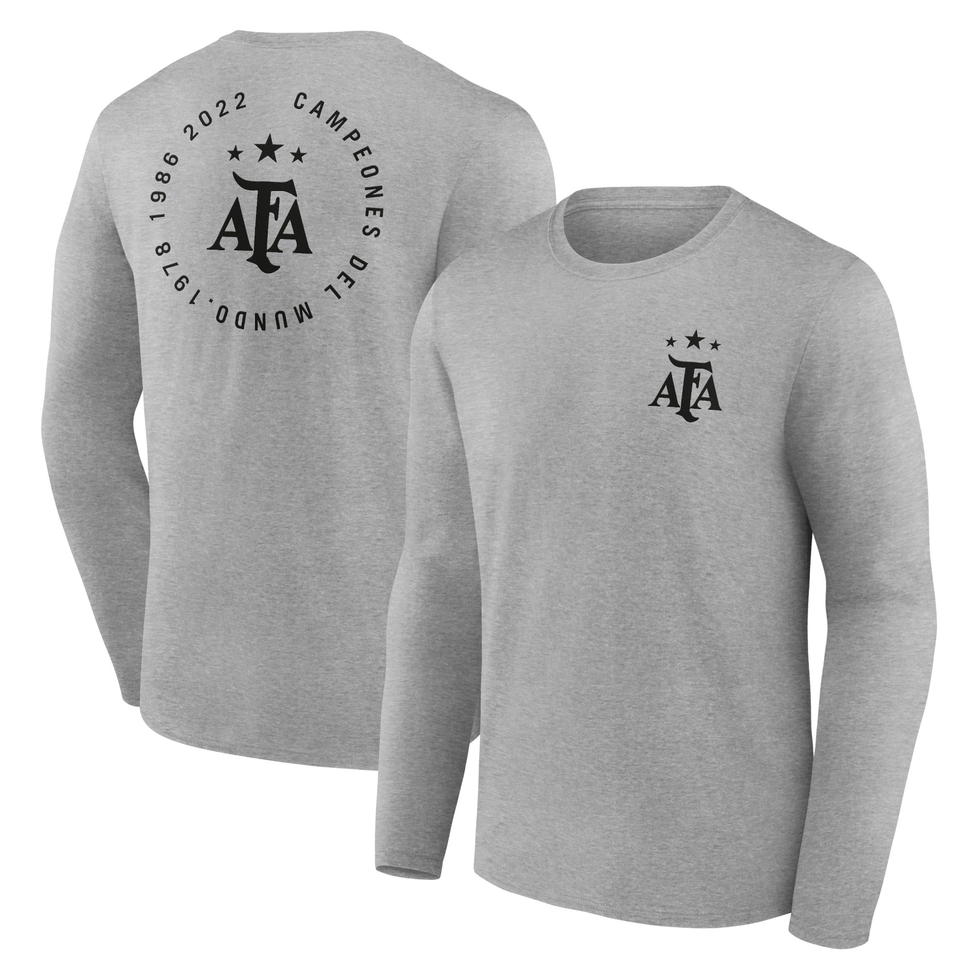 Argentina Loop Graphic Long Sleeve T-Shirt - Sports Grey - Mens: retailer-supplied image