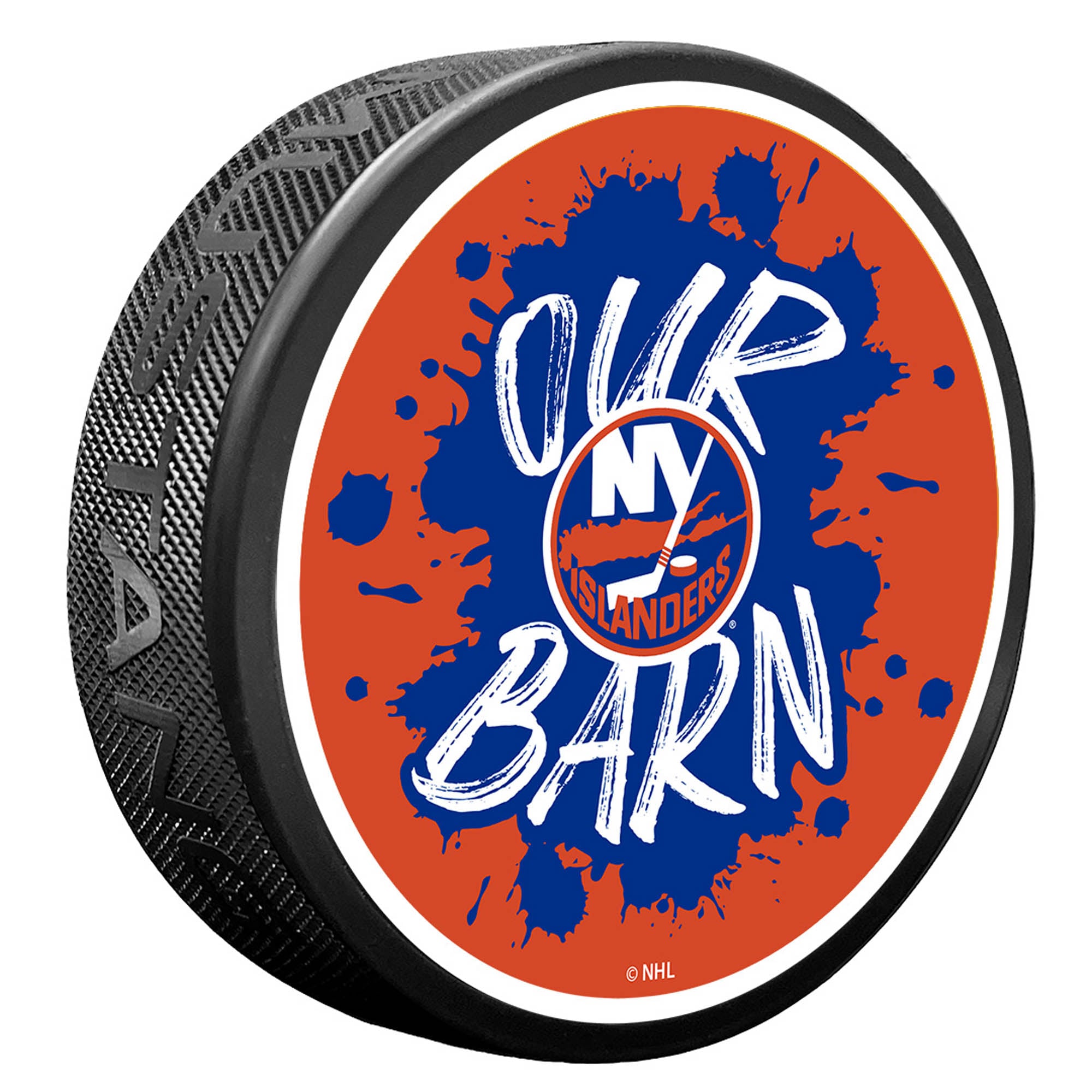 New York Islanders Slogan Hockey Puck