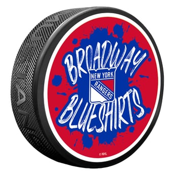 New York Rangers Slogan Hockey Puck