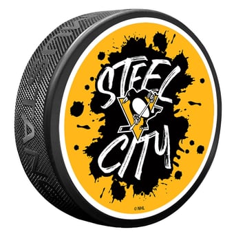 Pittsburgh Penguins Slogan Hockey Puck