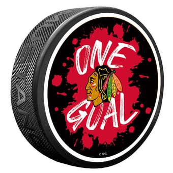 Chicago Blackhawks Slogan Hockey Puck