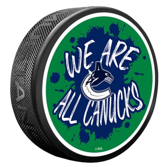 Vancouver Canucks Slogan Hockey Puck