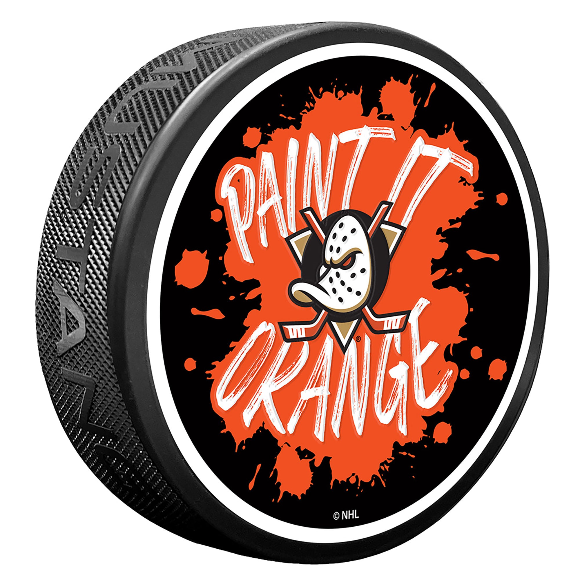 Anaheim Ducks Slogan Hockey Puck