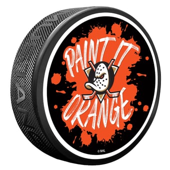 Anaheim Ducks Slogan Hockey Puck