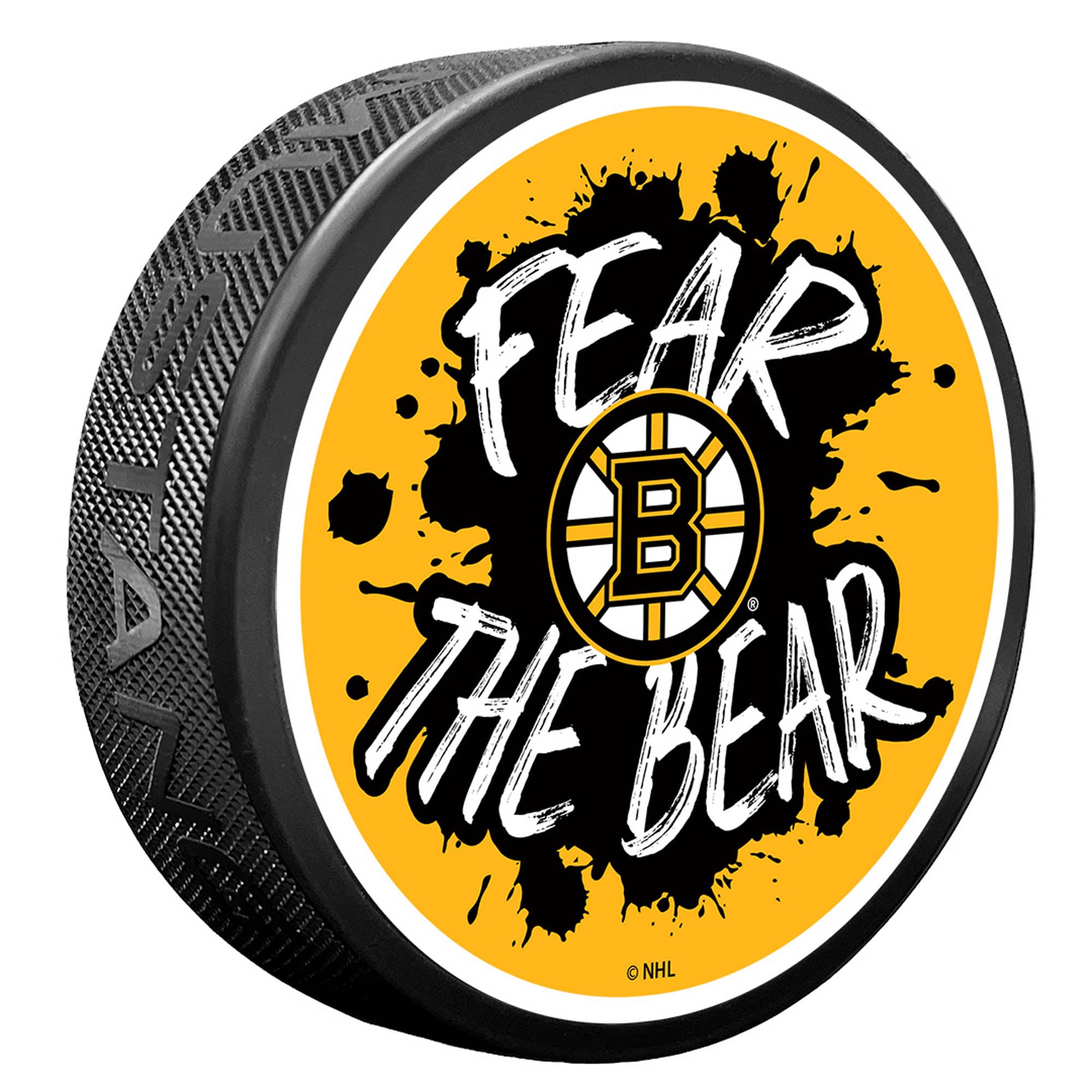 Boston Bruins Slogan Hockey Puck