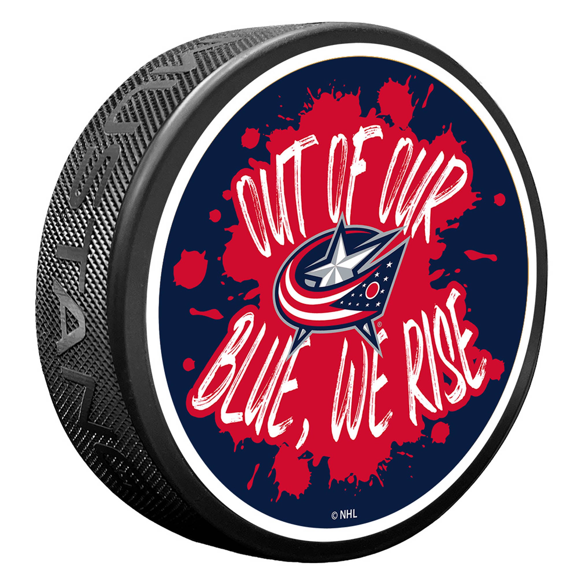 Columbus Blue Jackets Slogan Hockey Puck
