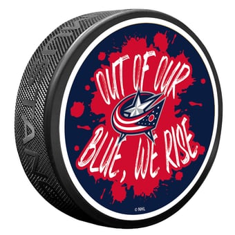 Columbus Blue Jackets Slogan Hockey Puck