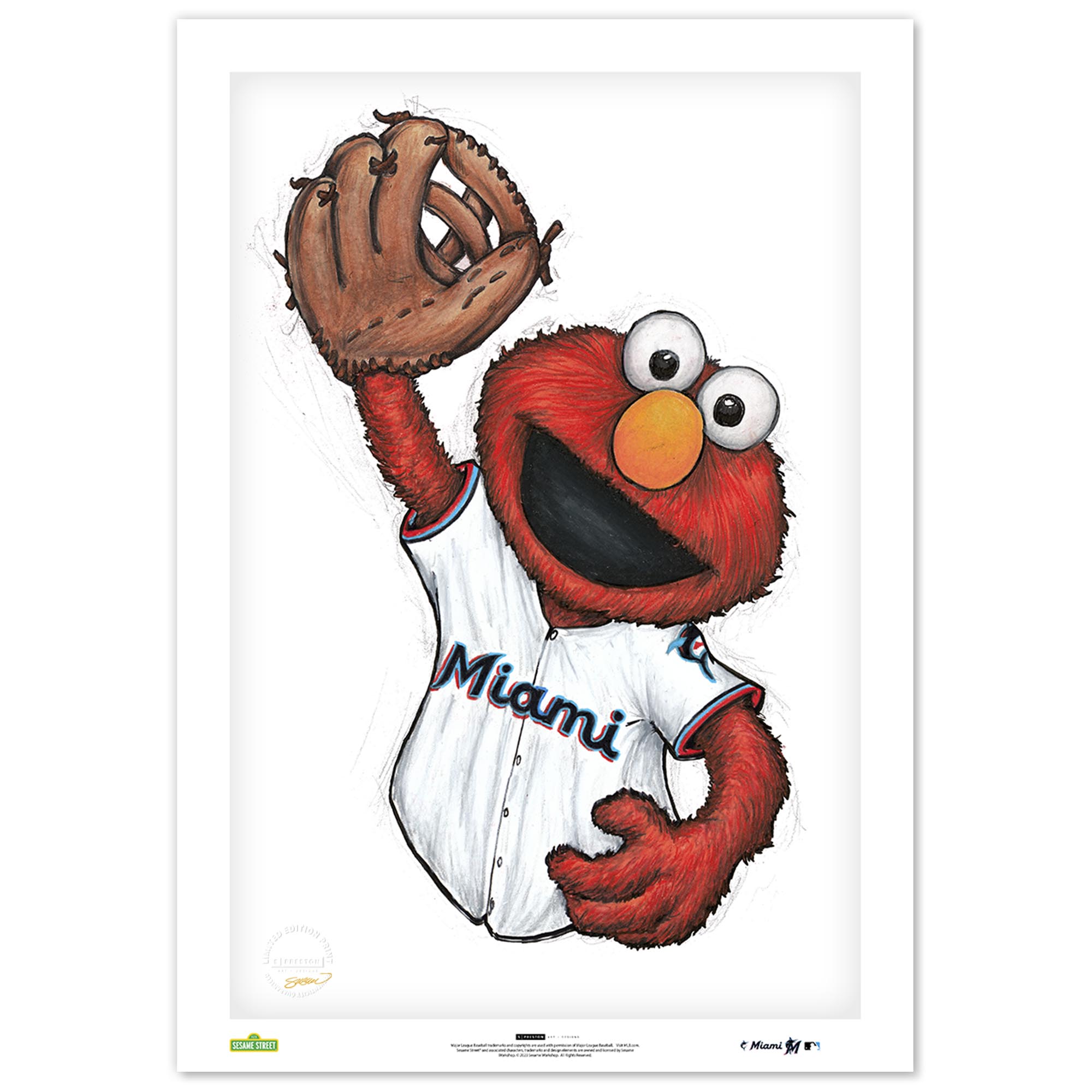 Miami Marlins 14" x 20" Sesame Street Fine Art Print
