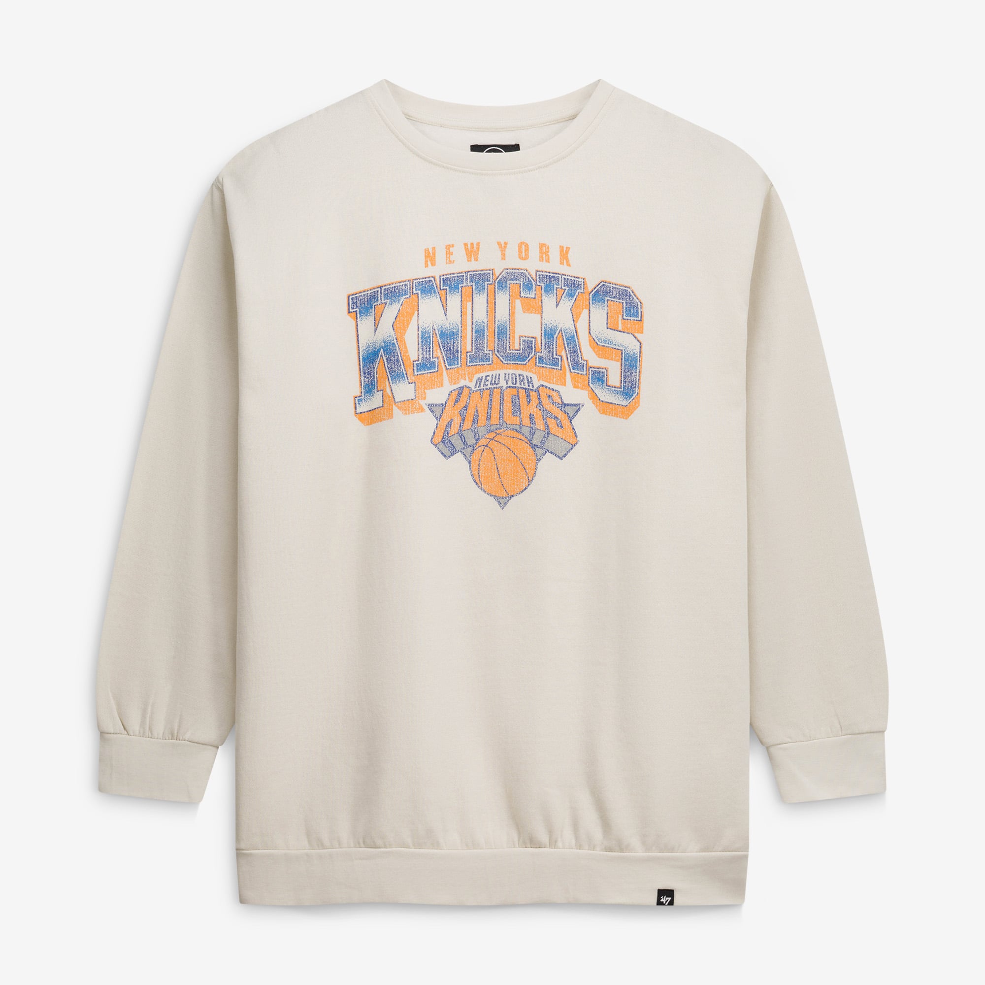 Men's '47 Cream New York Knicks Big & Tall Spotlight Headline Pullover Sweatshirt