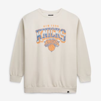 Men's '47 Cream New York Knicks Big & Tall Spotlight Headline Pullover Sweatshirt
