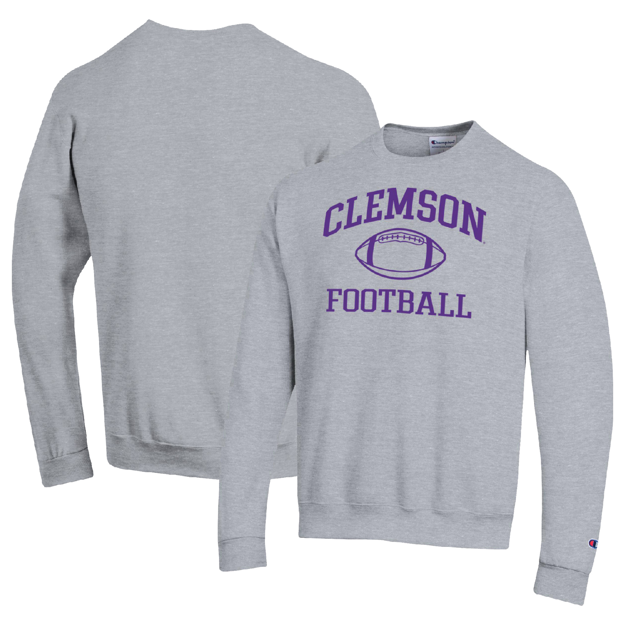 Men’s Champion Heather Gray Clemson Tigers Football Icon Pullover Sweatshirt Men’s Champion Heather Gray Clemson Tigers Football Icon Pullover Sweatshirt