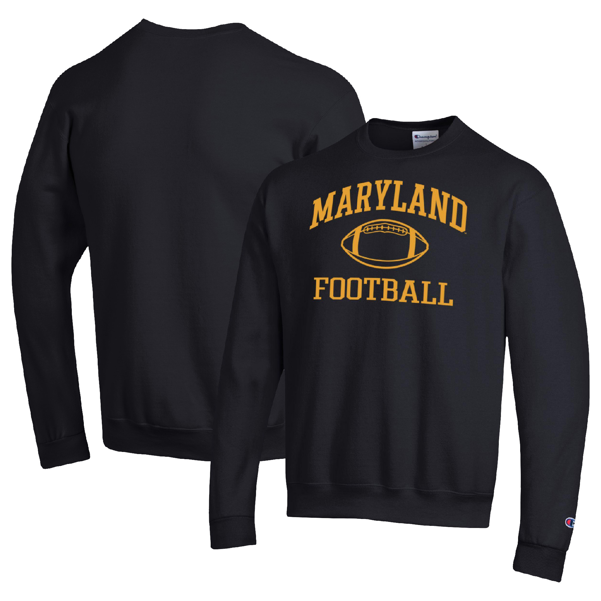 Men’s Champion Black Maryland Terrapins Football Icon Pullover Sweatshirt