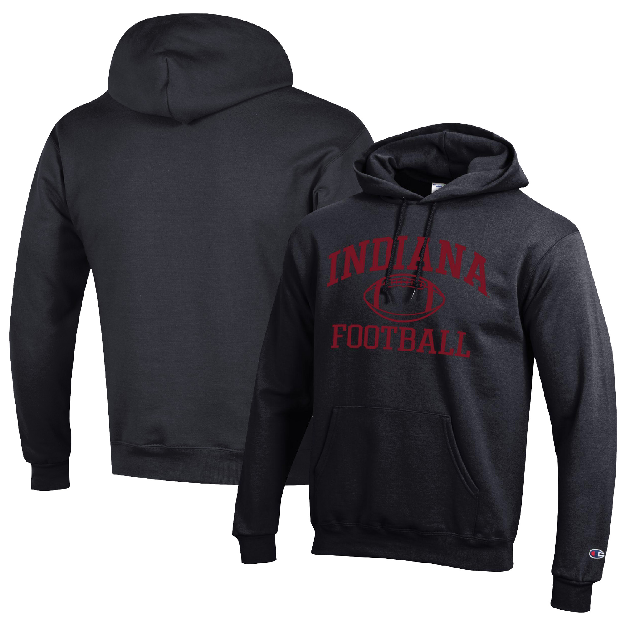 Men's Champion Black Indiana Hoosiers Football Icon Pullover Hoodie