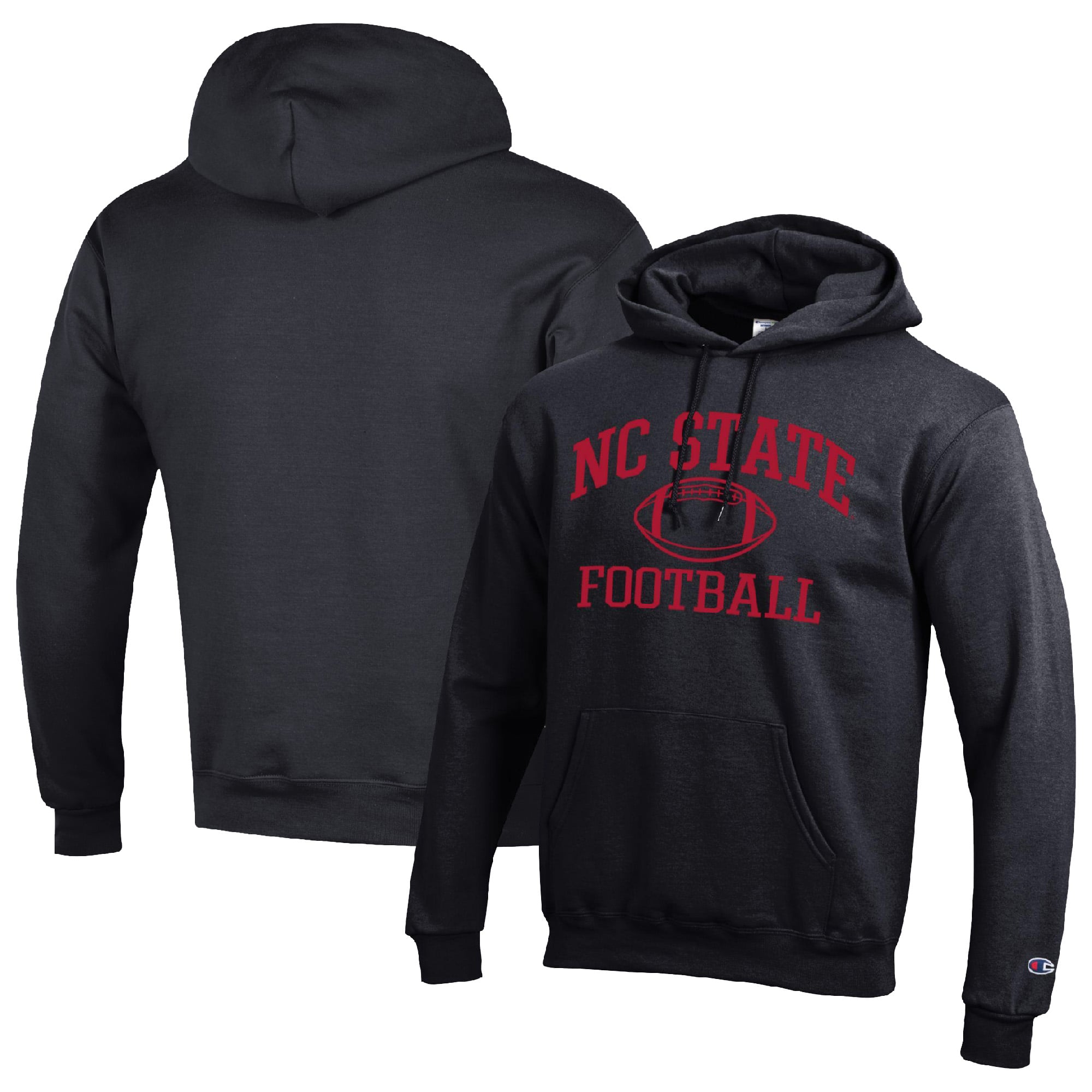 Men's Champion Black NC State Wolfpack Football Icon Pullover Hoodie